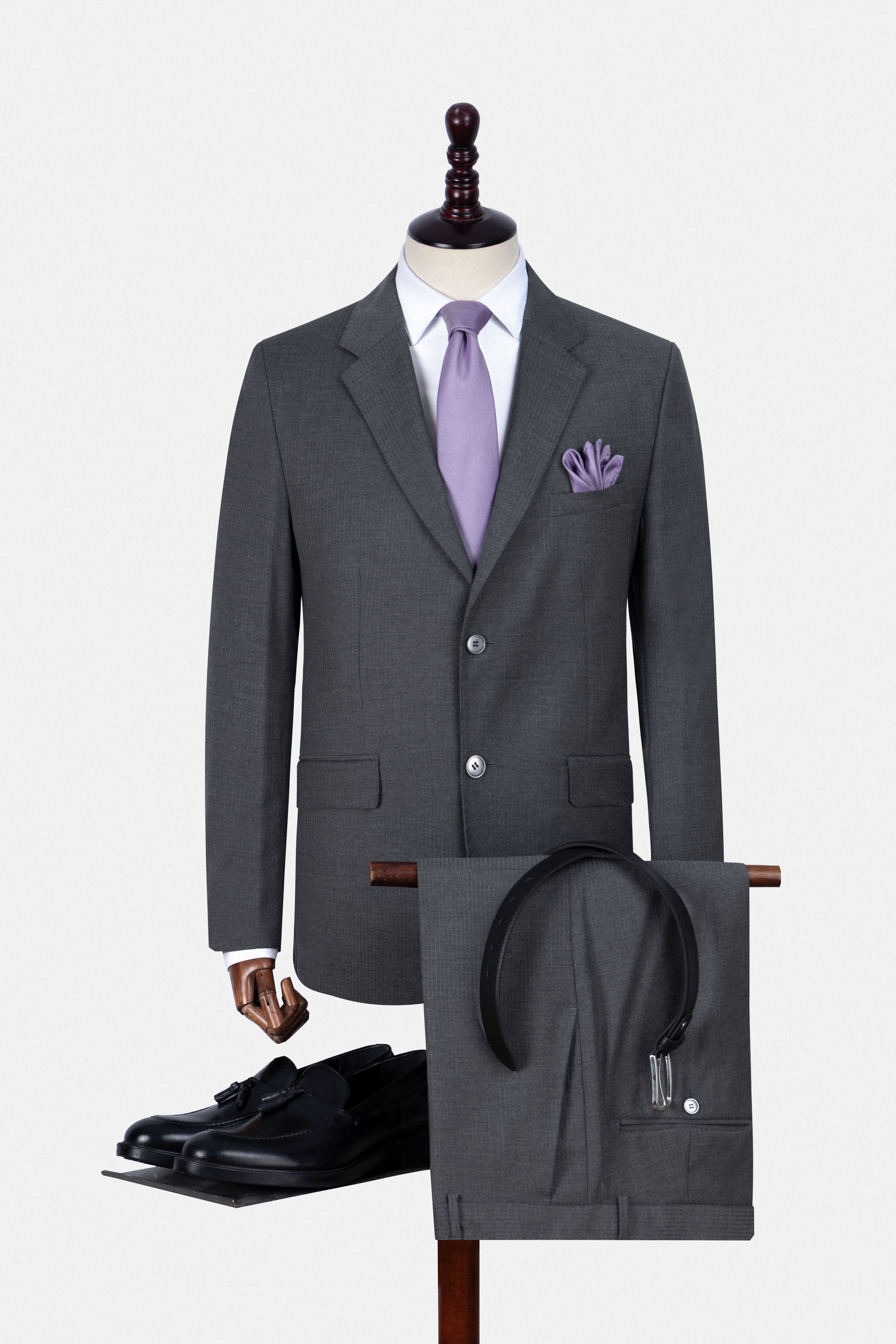 Gray Striped  Formal Suit