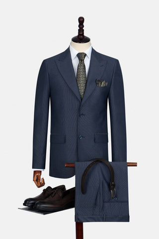 Patterned Navy Suit