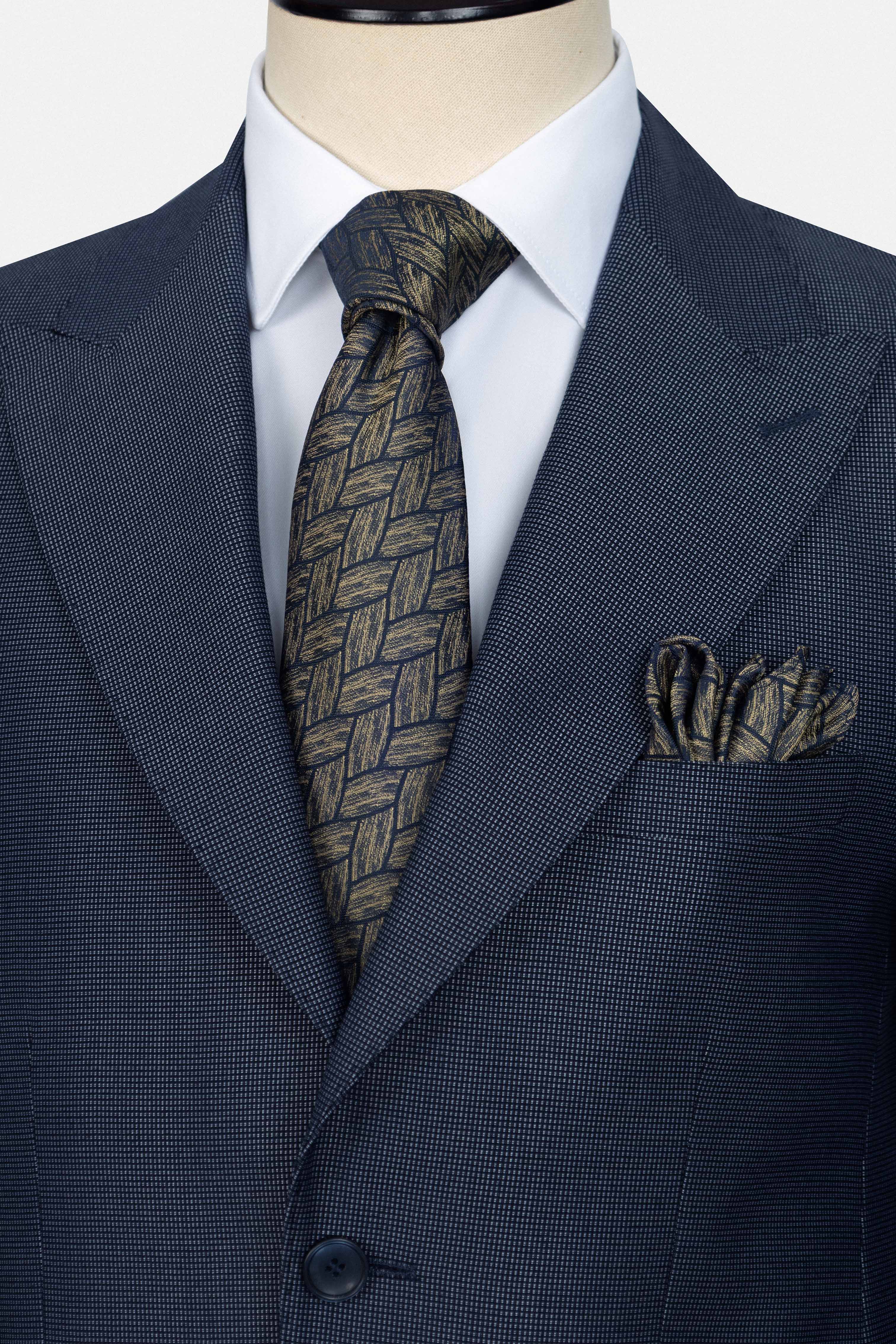 Patterned Navy Suit