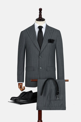 Striped Dark Gray Suit