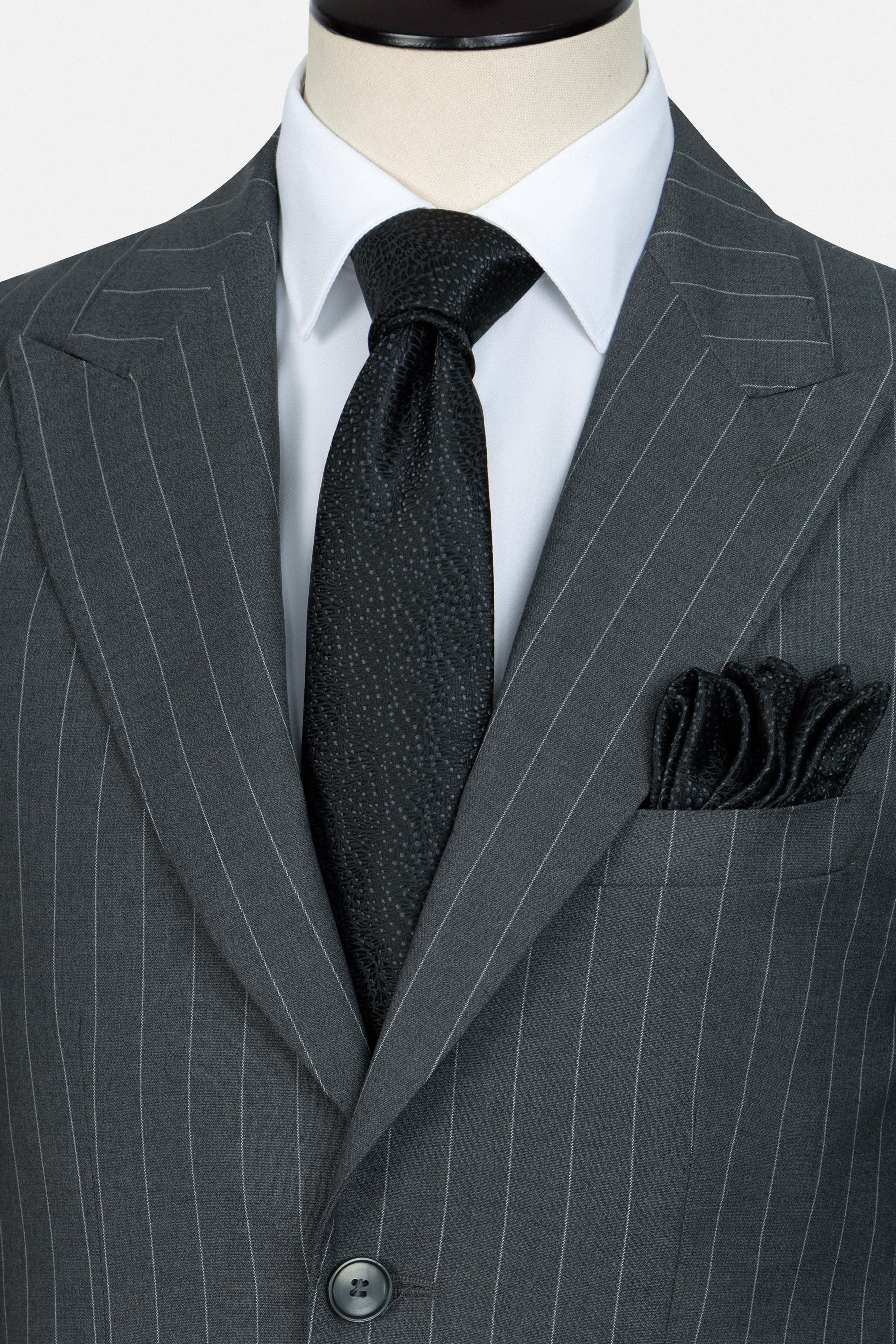 Striped Dark Gray Suit