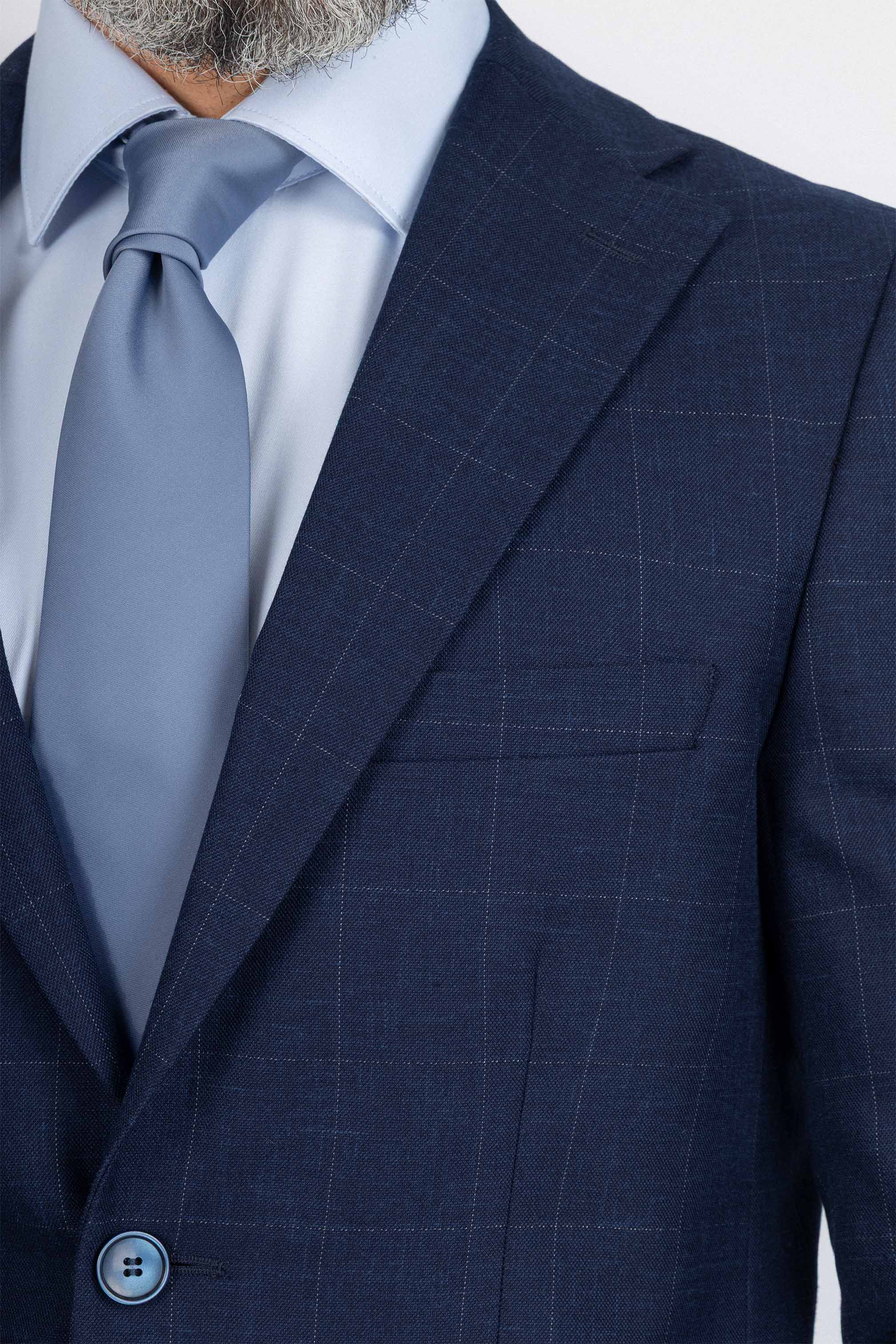 Navy Checked Classic Suit