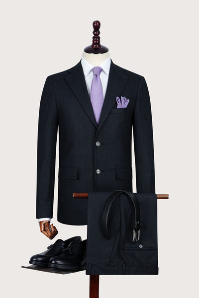 Dark Gray Checked Formal Suit