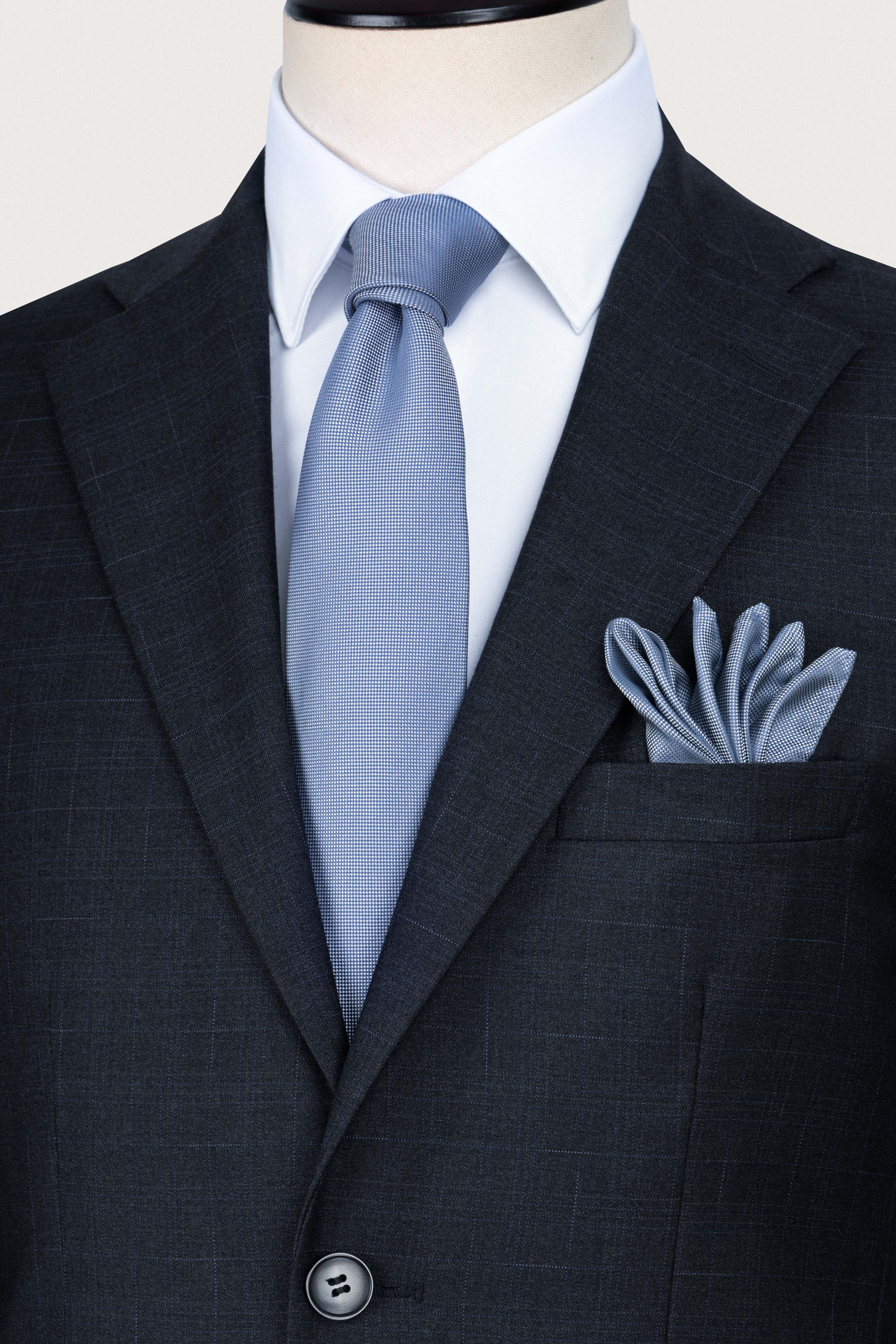 Dark petroleum Checked Classic Suit