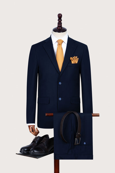 Navy Patterned Formal Suit