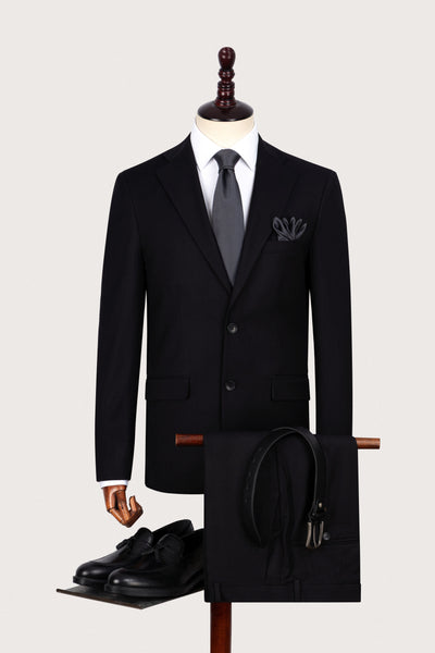 Black Patterned Formal Suit