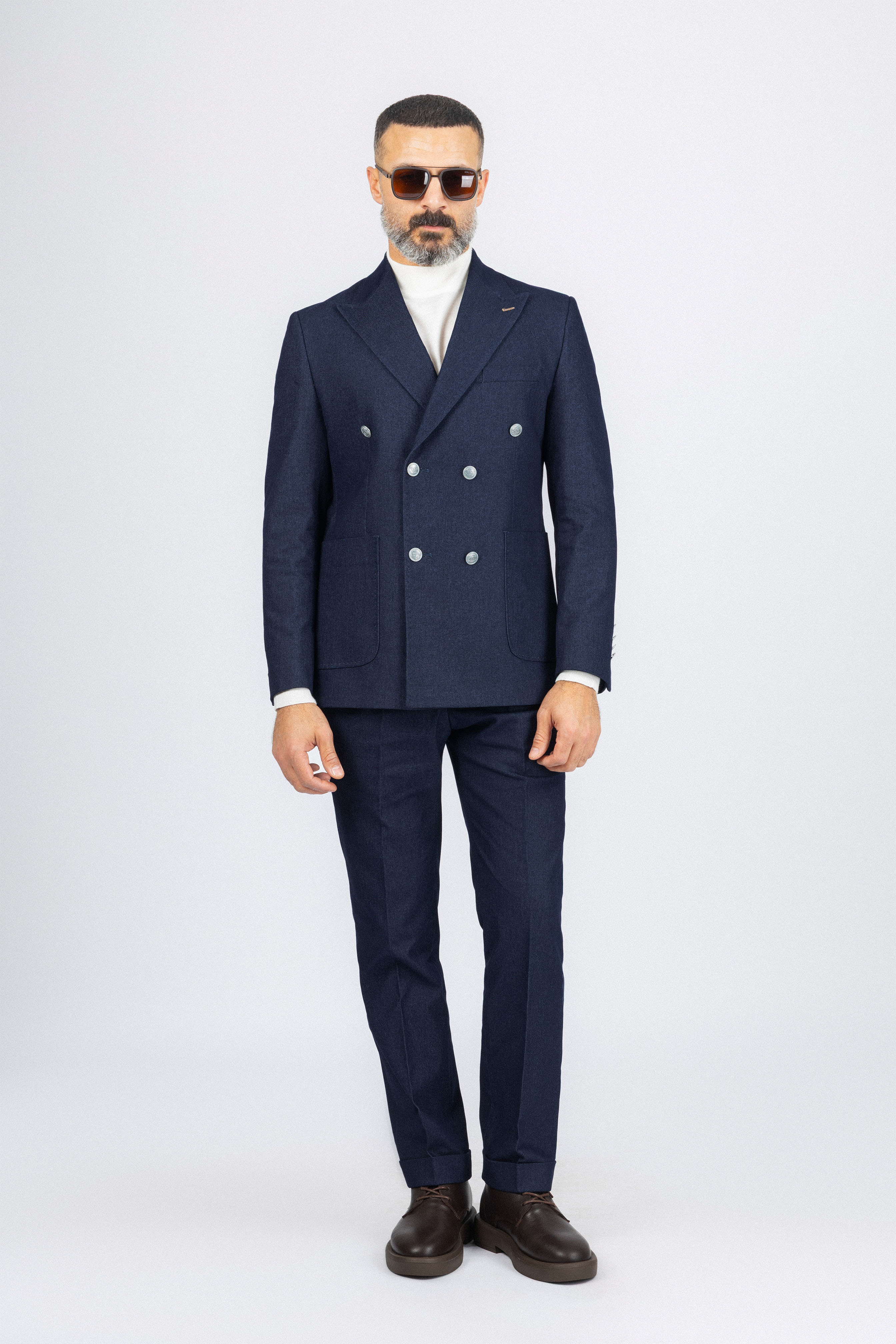 Navy Double Breasted Suit