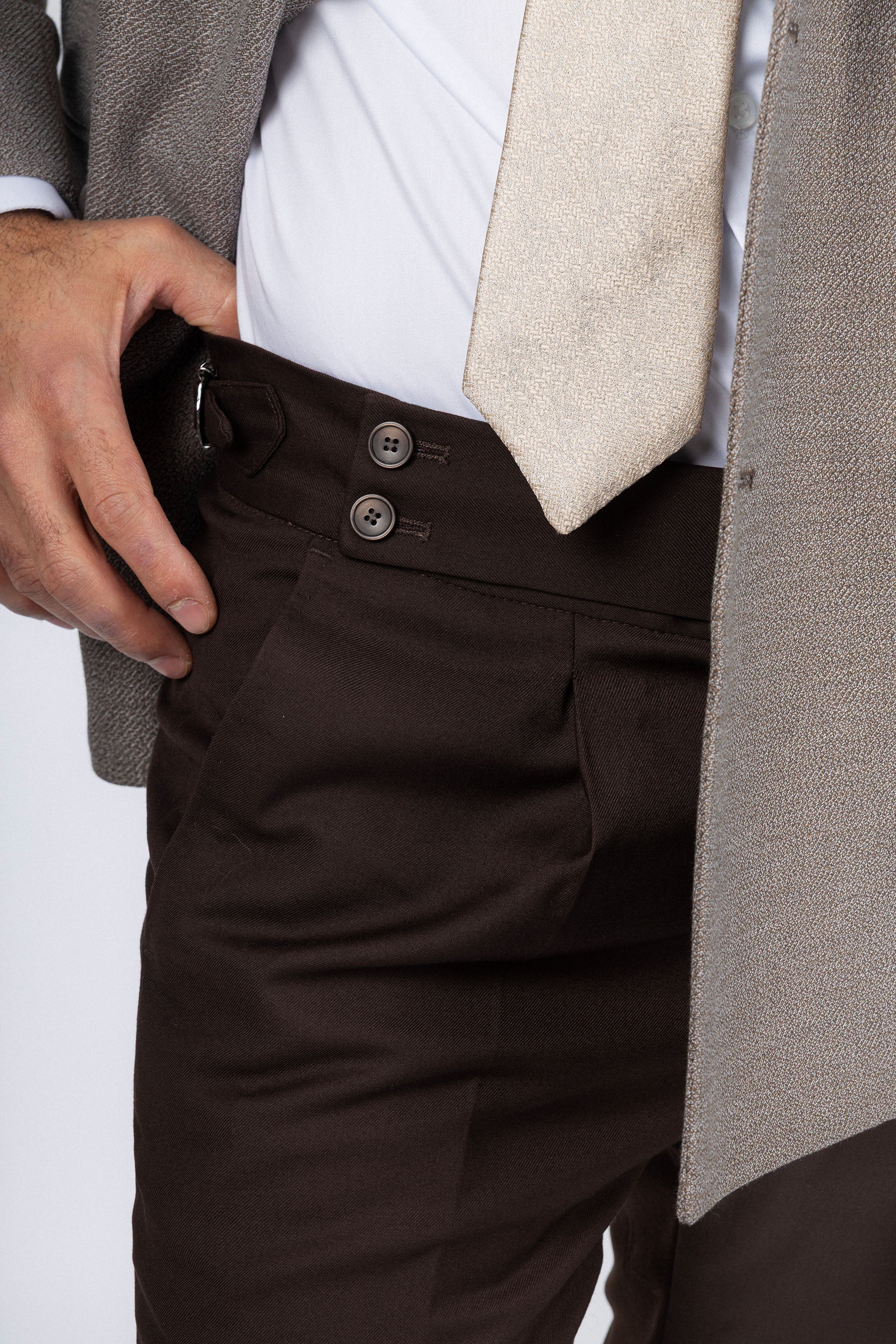 Light Brown Textured Formal Suit