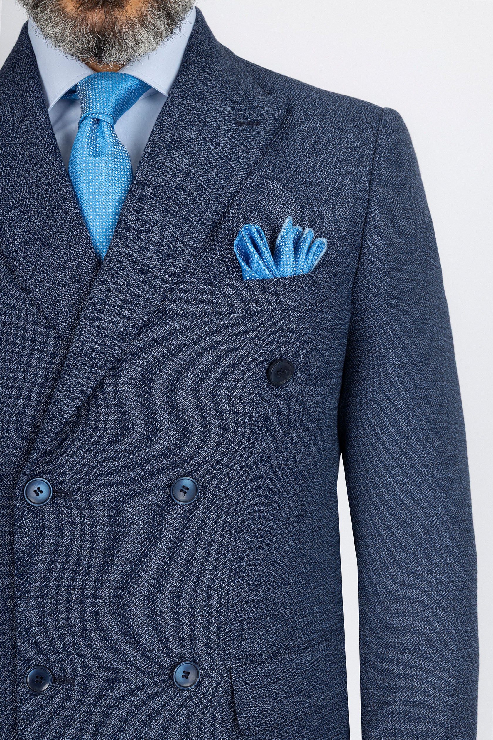 Navy Textured Formal Suit