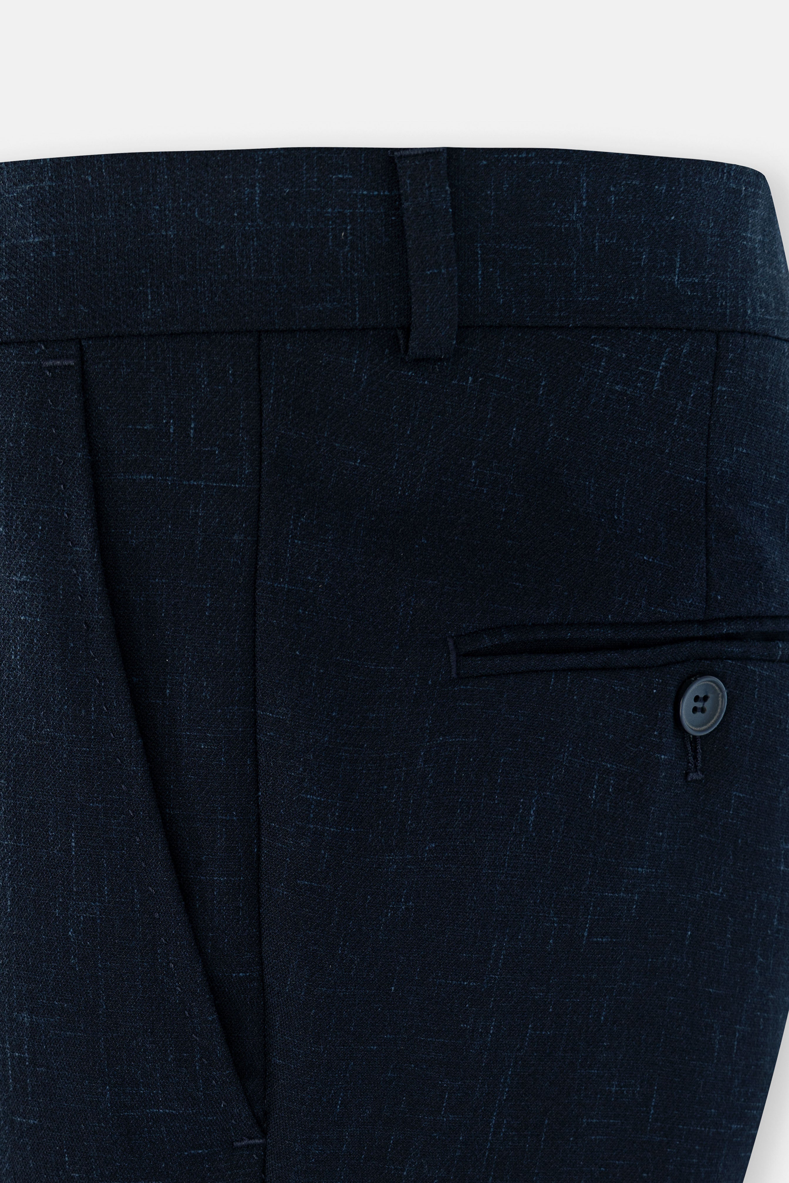 Navy Linen Blend Smart Casual pants