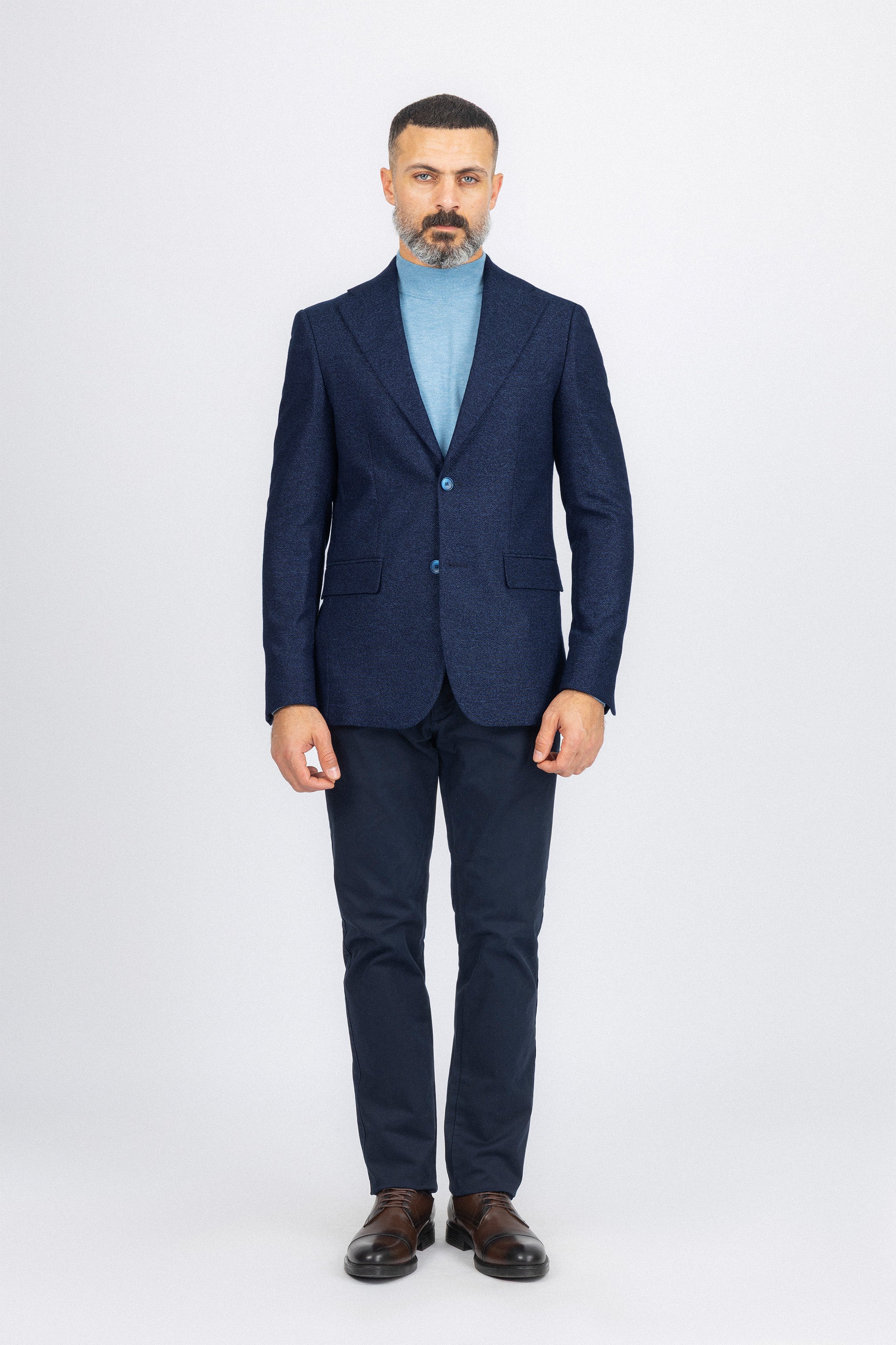 Navy Textured Classic Blazer