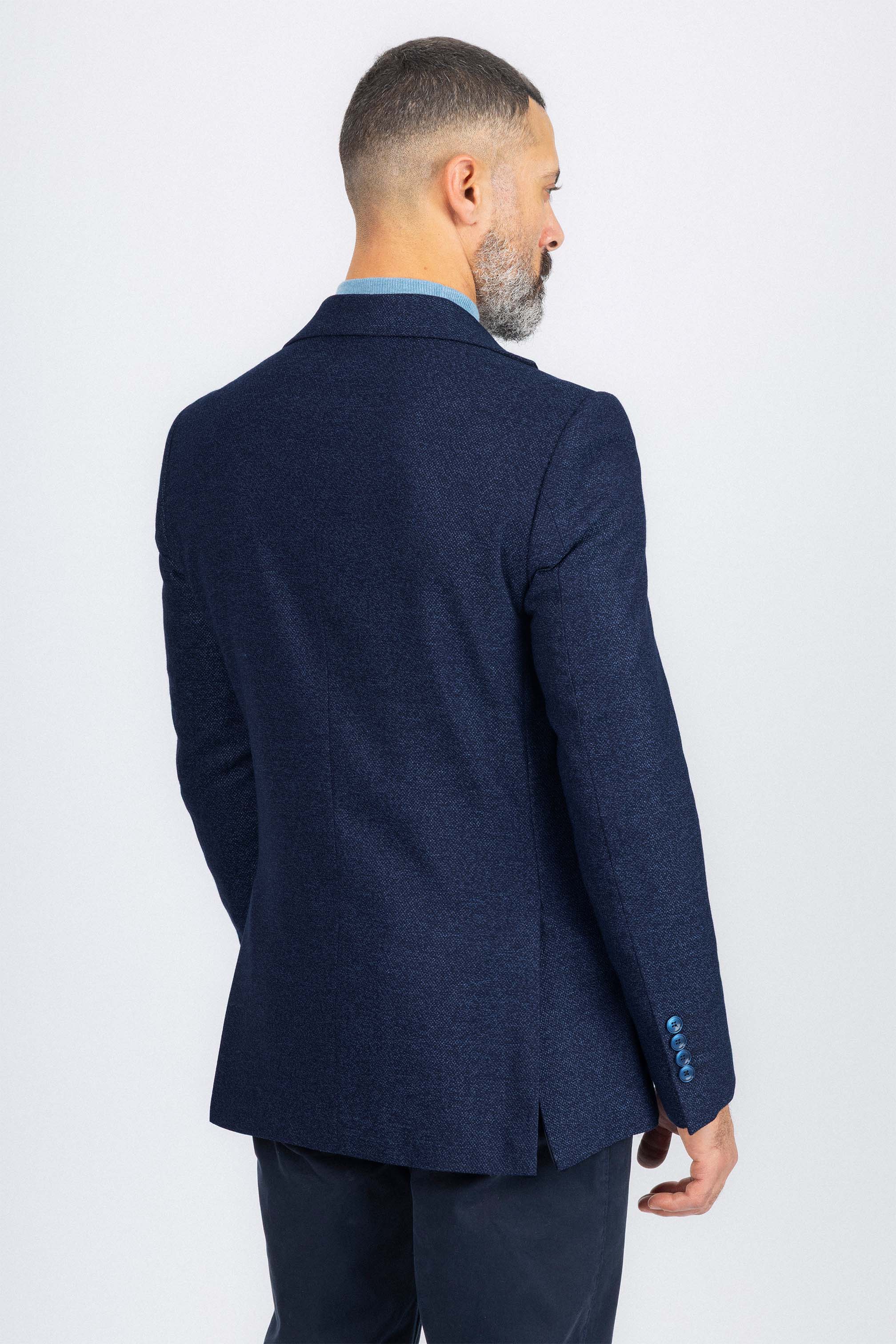 Navy Textured Classic Blazer