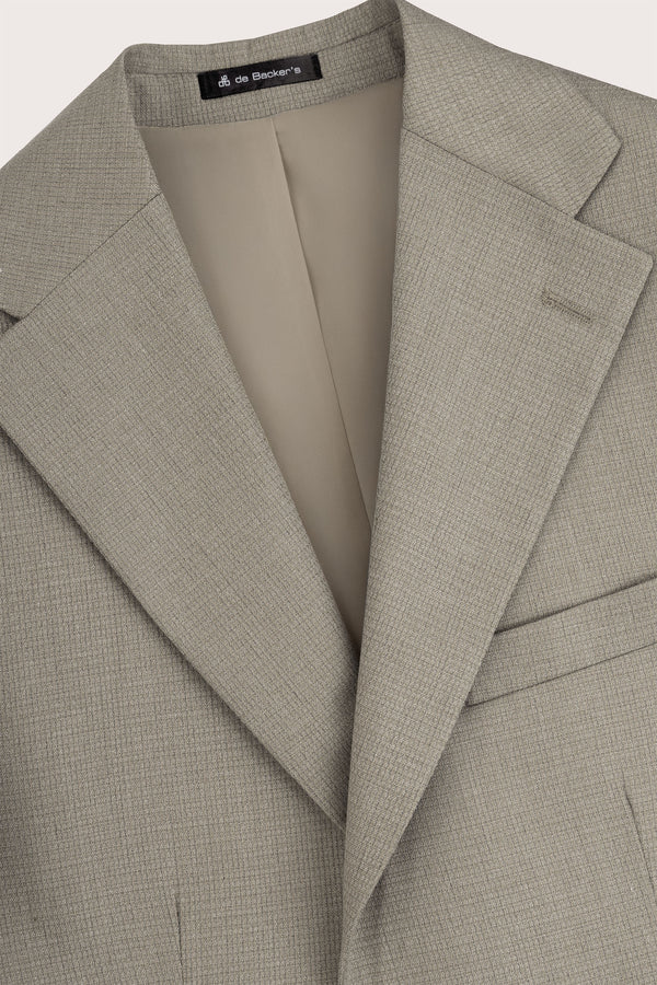 Beige Checked Classic Blazer