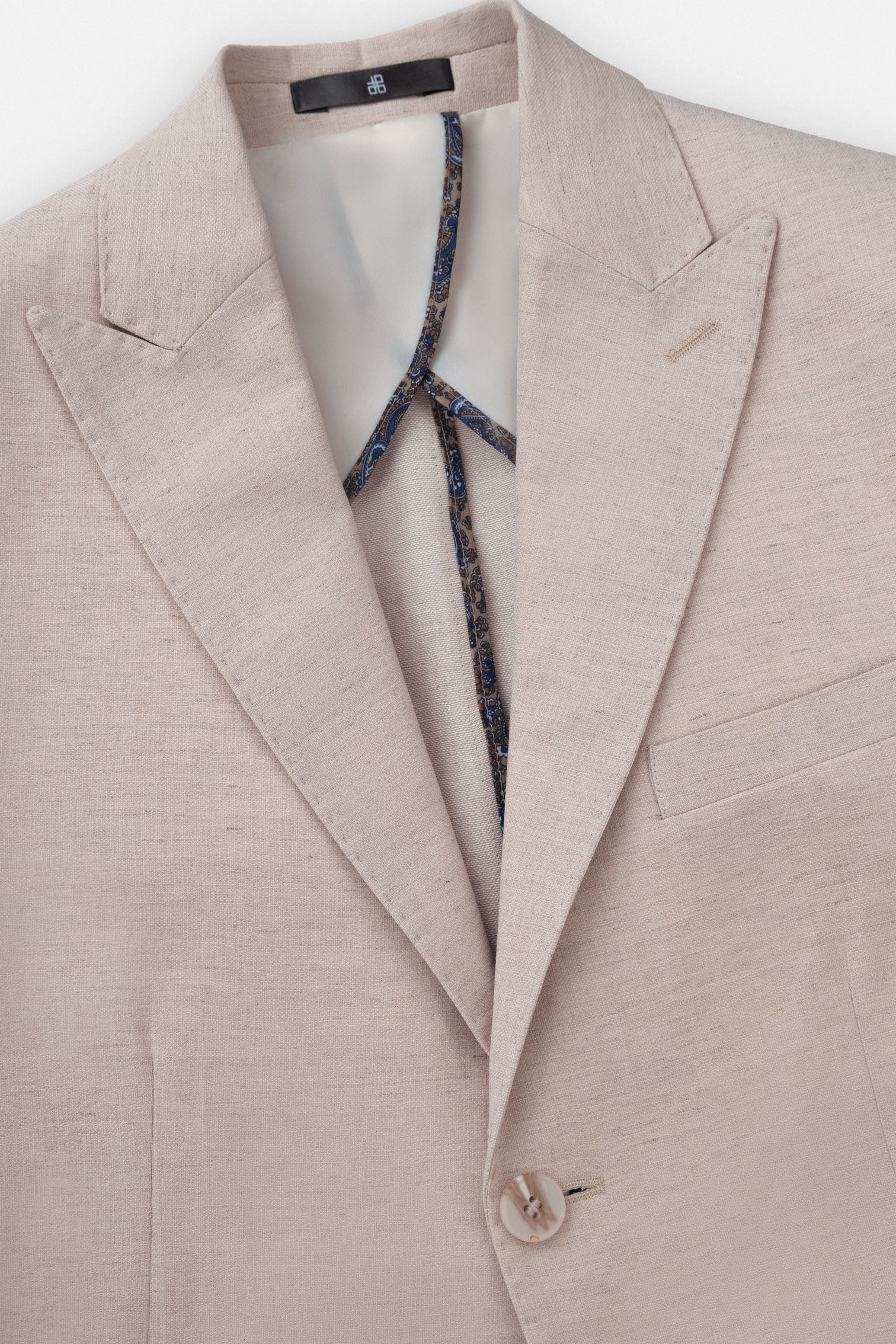 Light Beige Casual Linen Blend Blazer