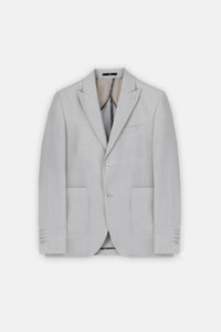 Beige Casual Linen Blend Blazer