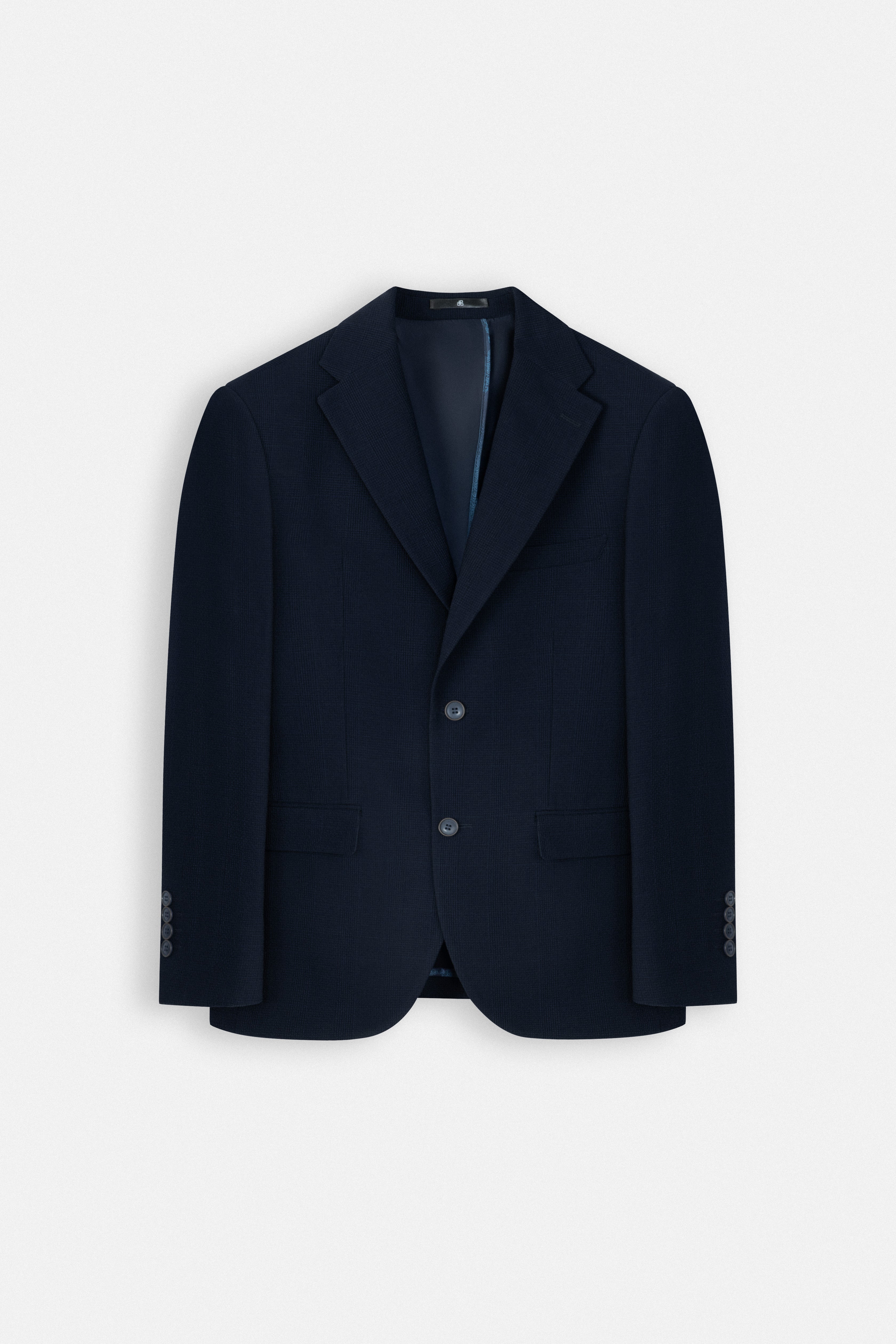 Navy Checked Casual Blazer