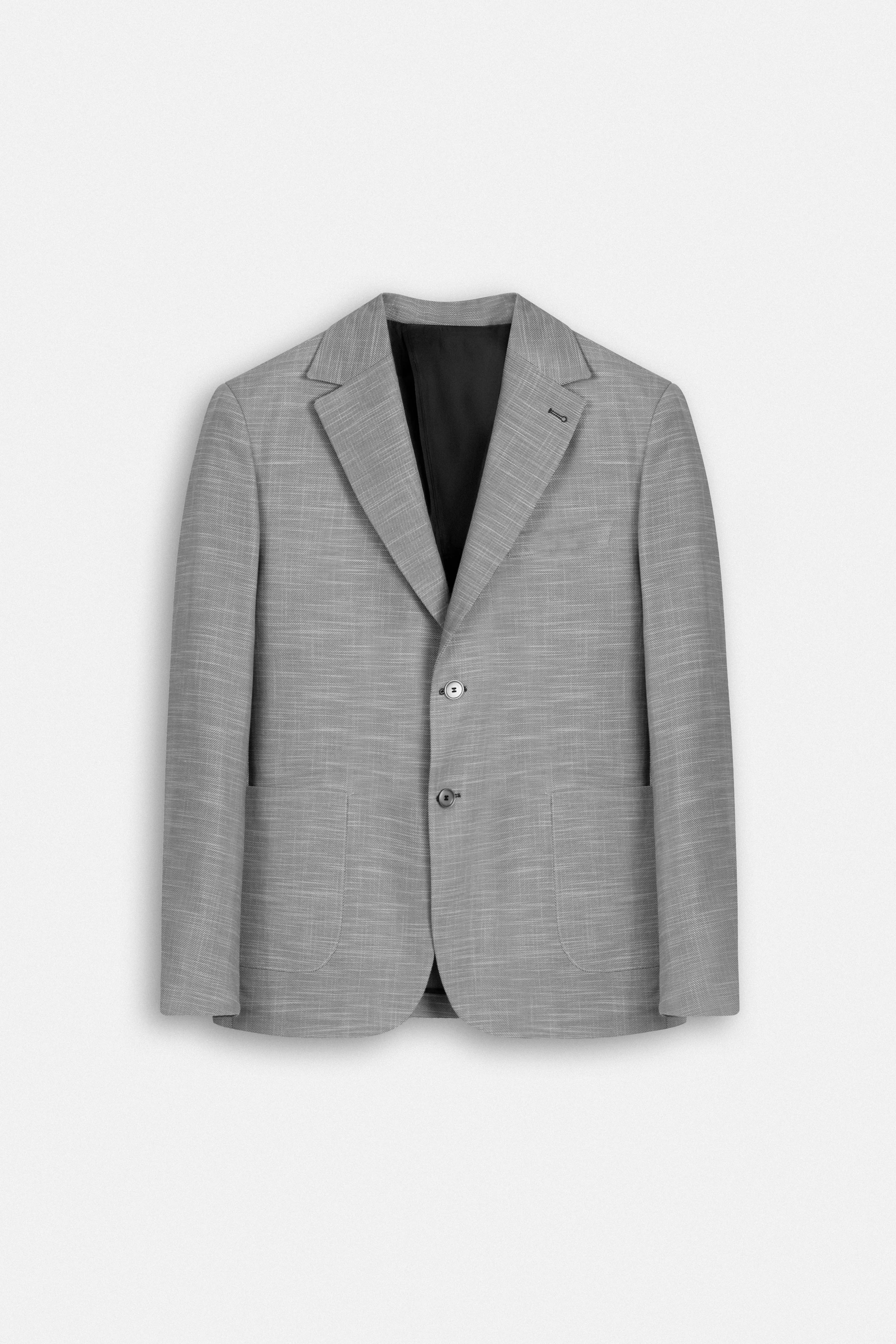 Gray patterned Casual Blazer