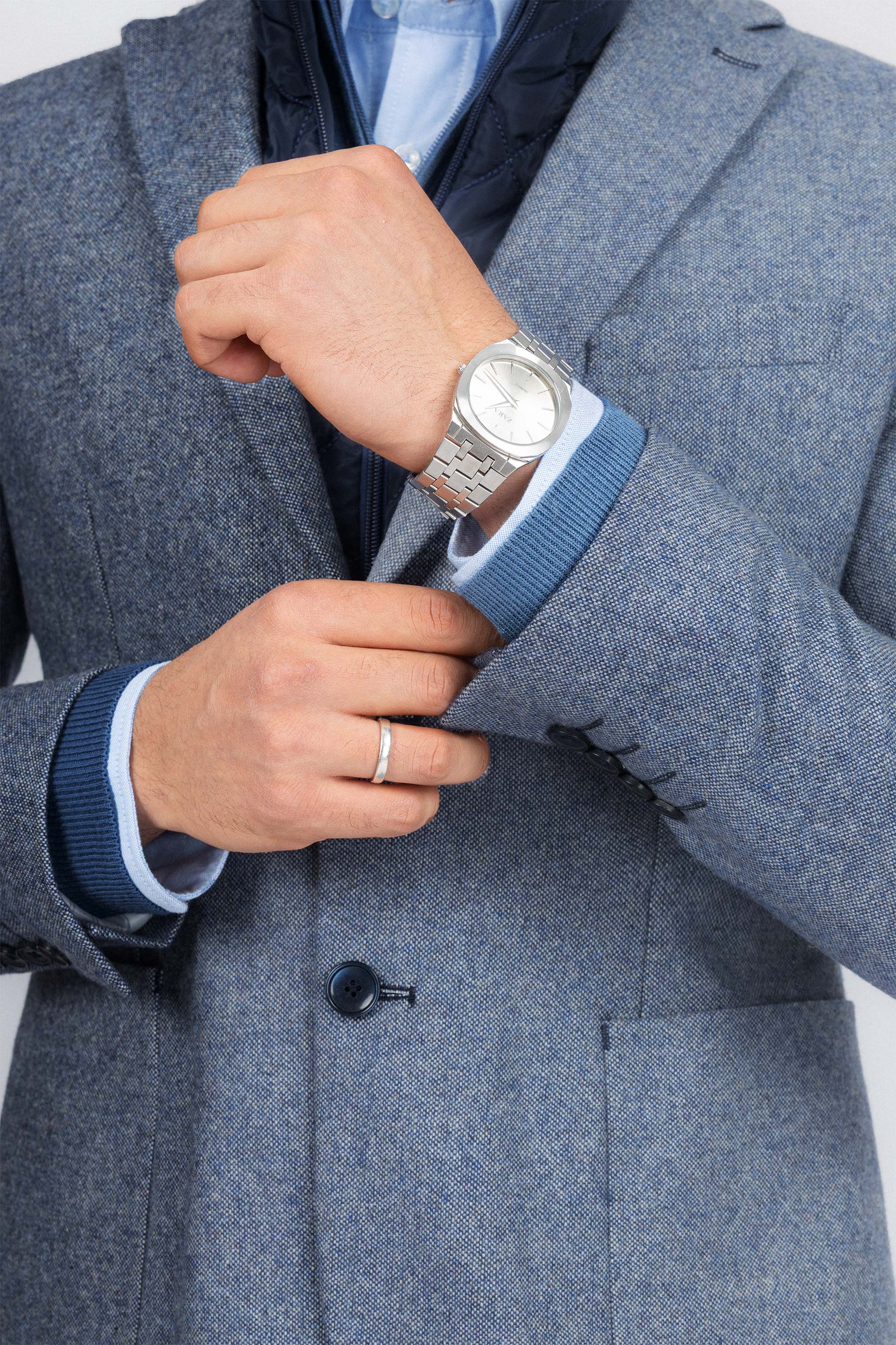 Blue Blazer with removable padded Vest