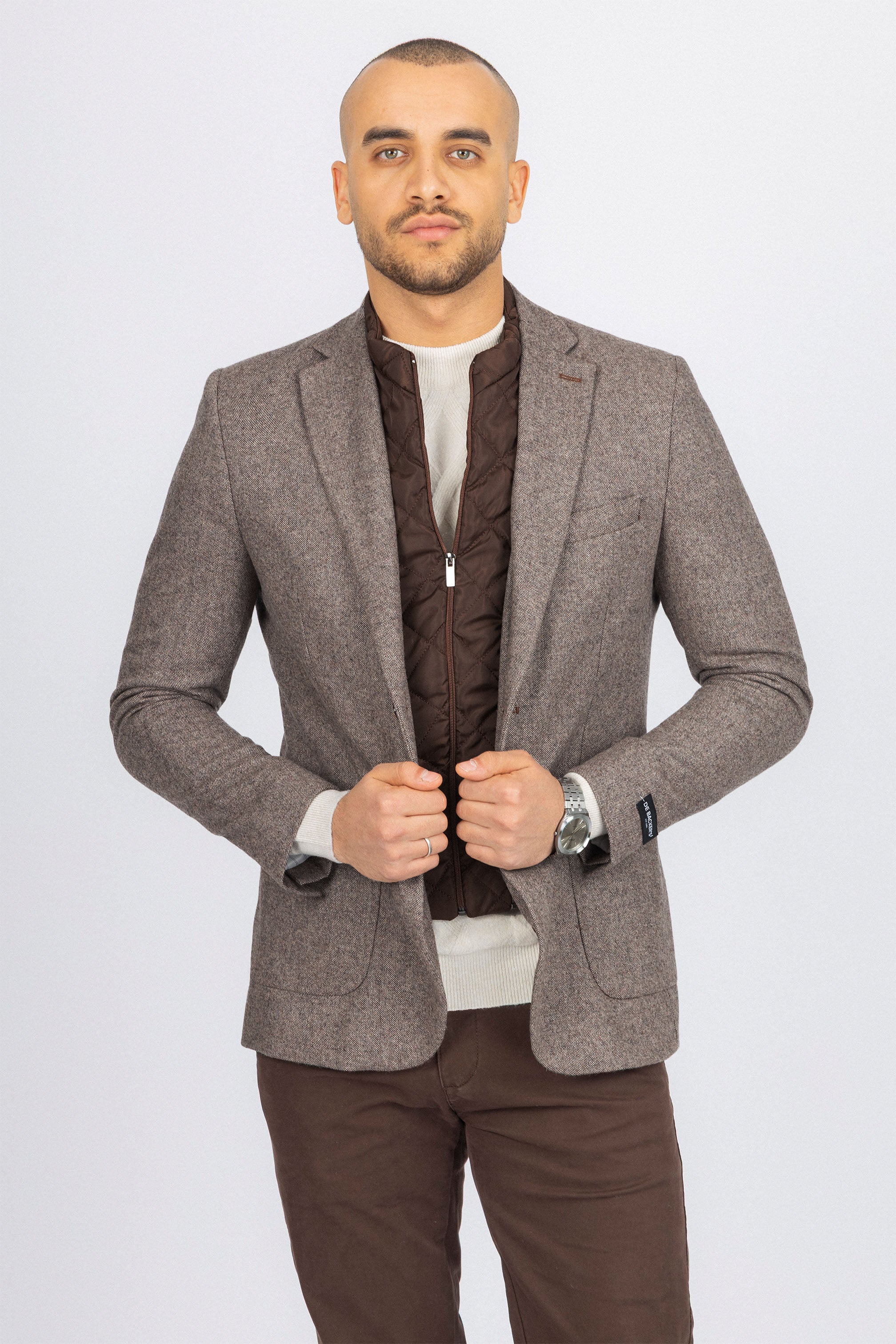 Brown Blazer with removable padded Vest