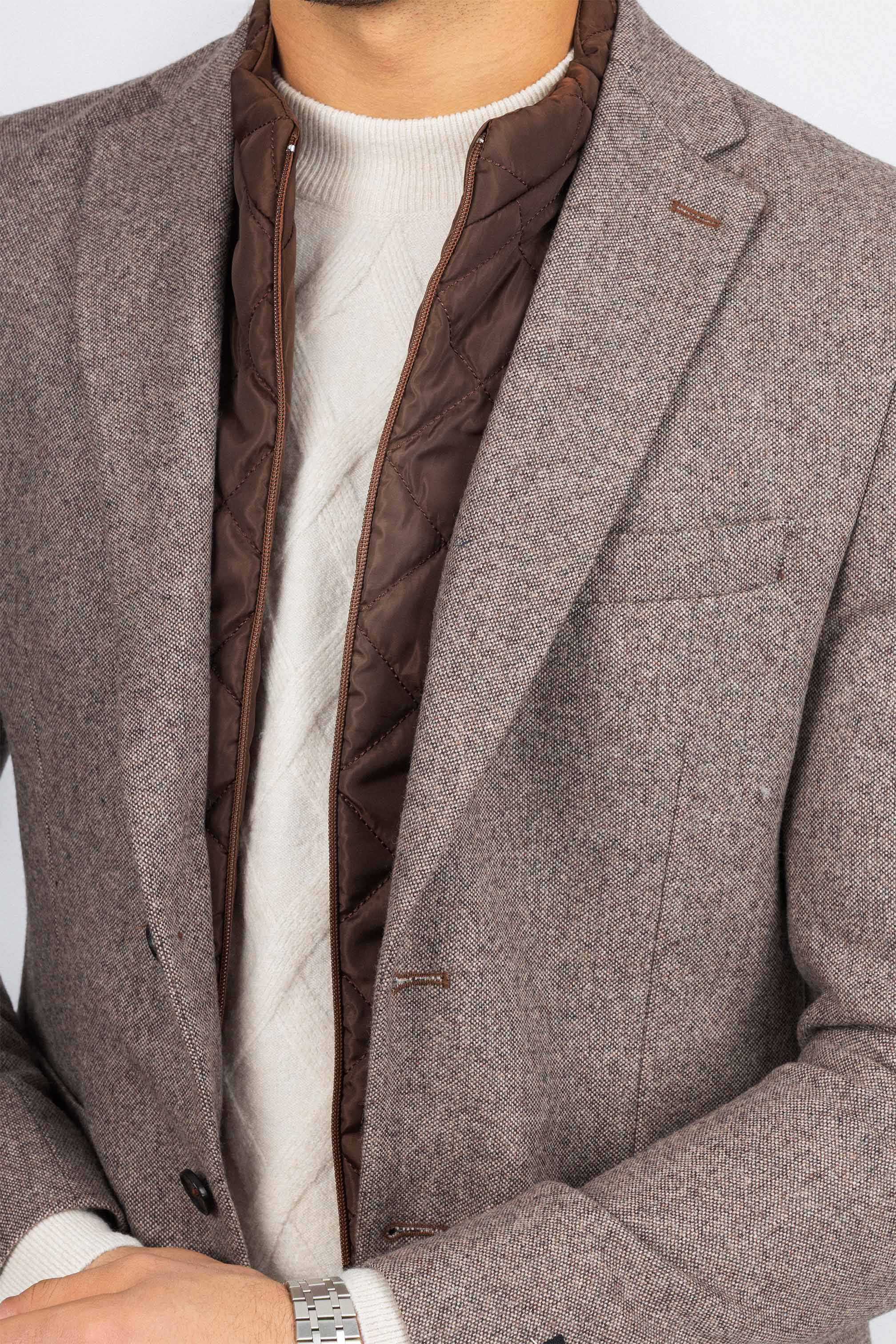 Brown Blazer with removable padded Vest
