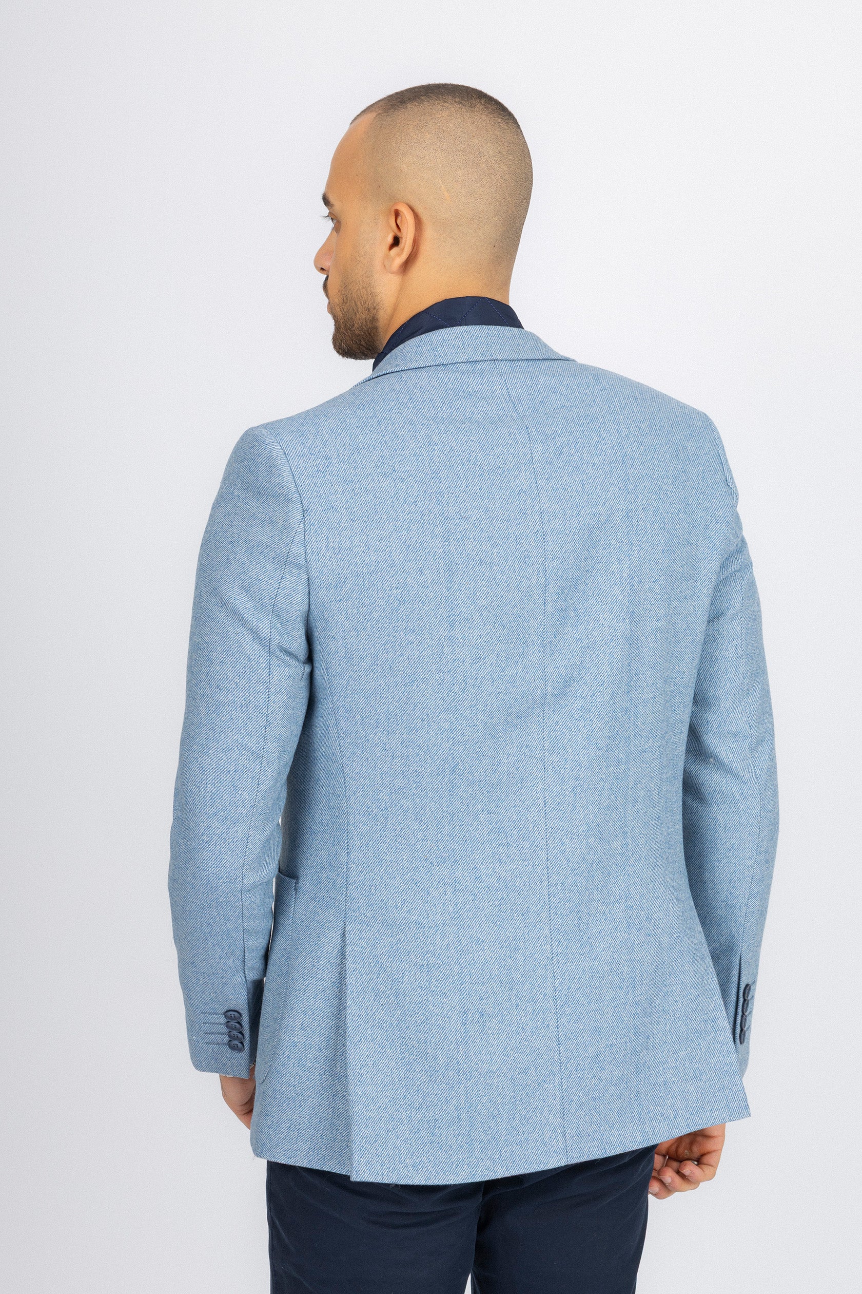 Light Blue Blazer with removable padded Vest