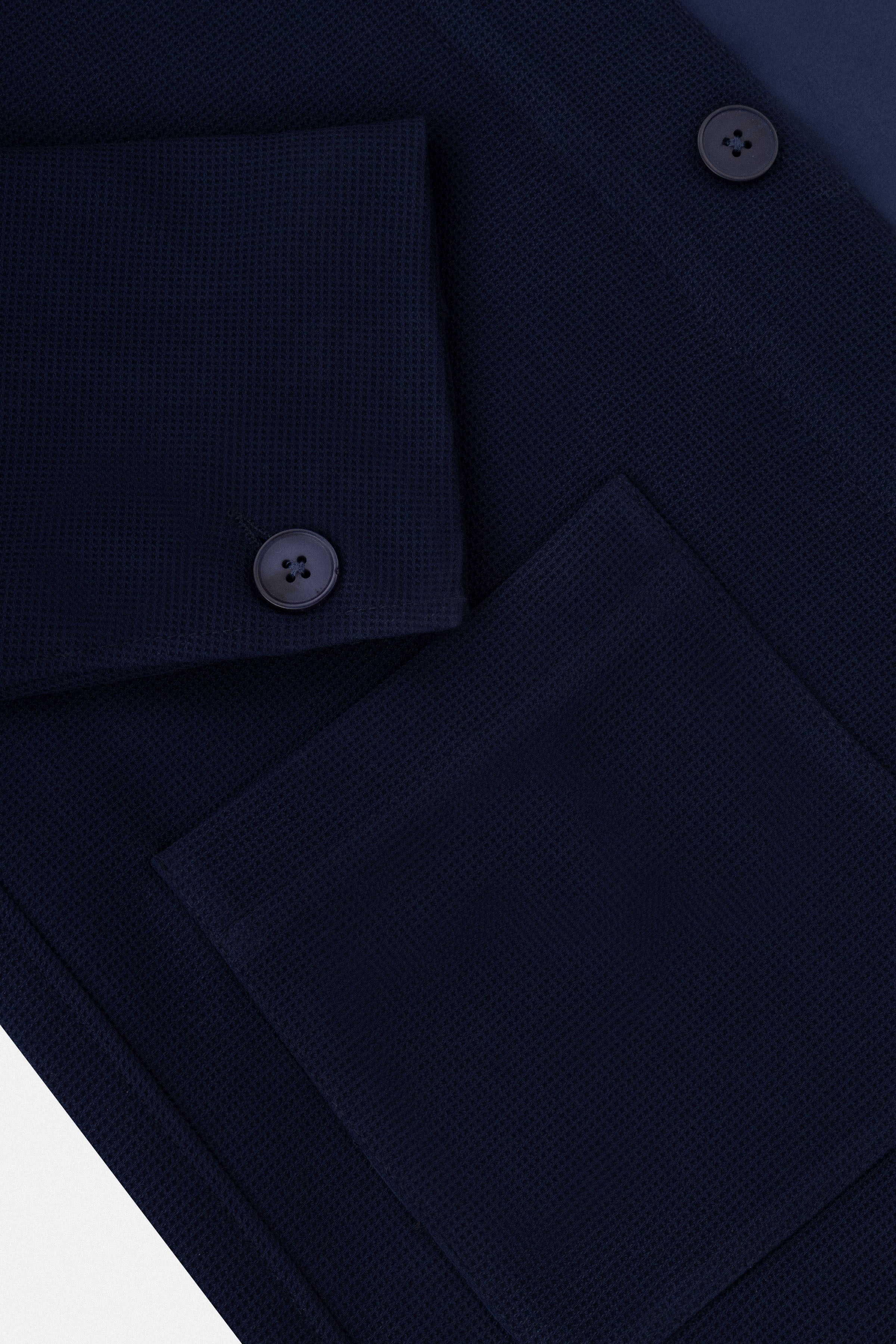 Jacquard Navy Button-Up Over-Shirt