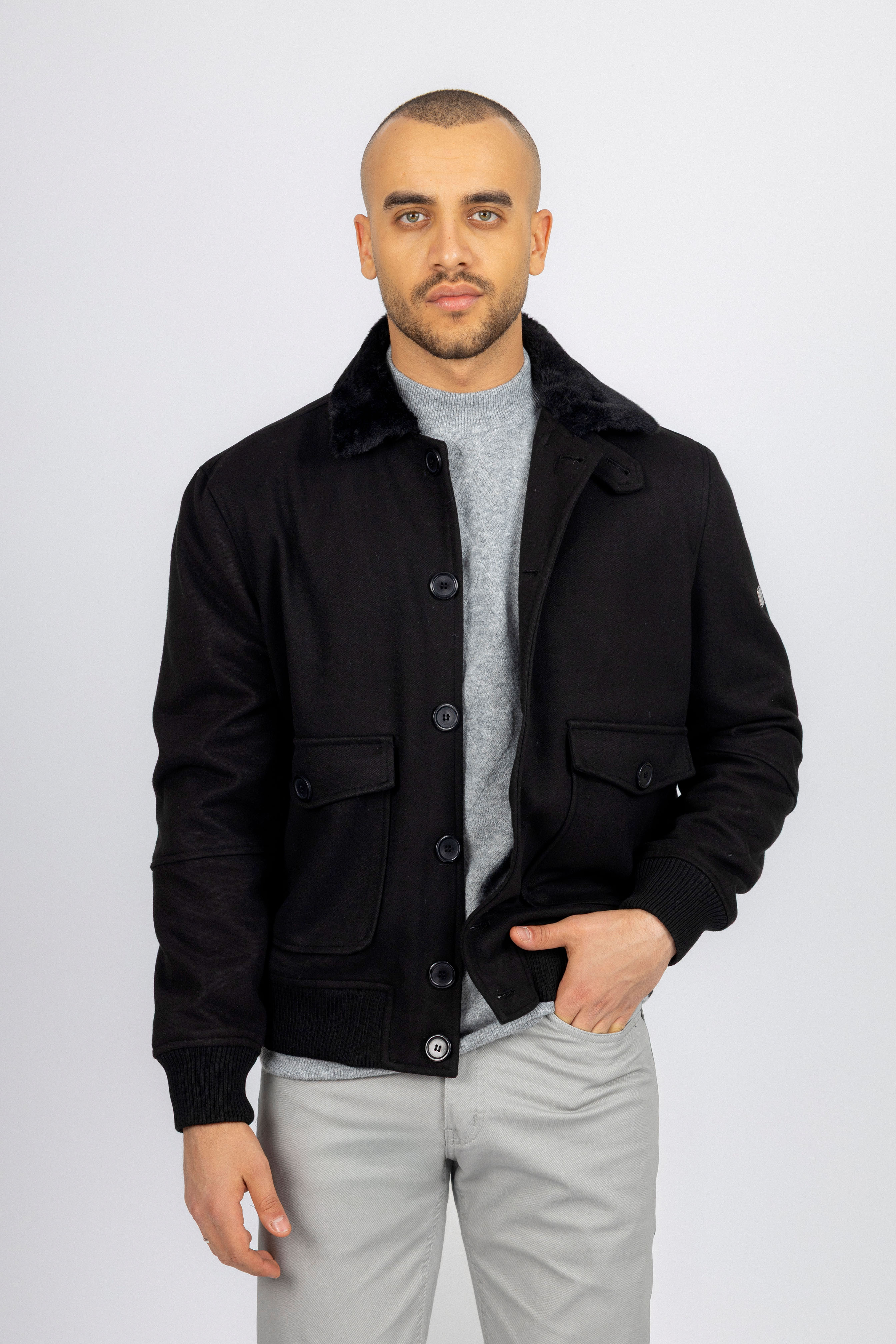 Black Jacket with fur piece