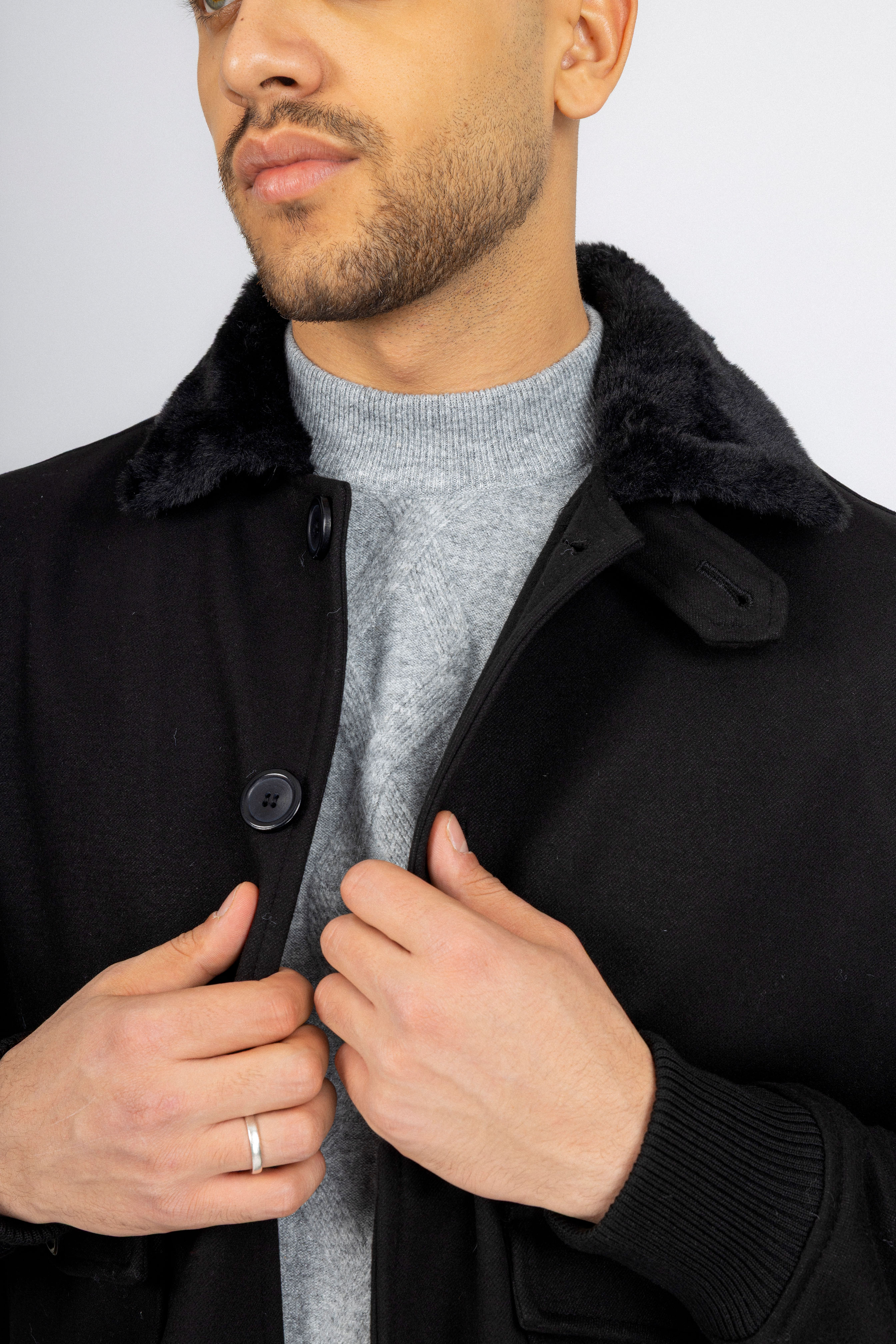 Black Jacket with fur piece