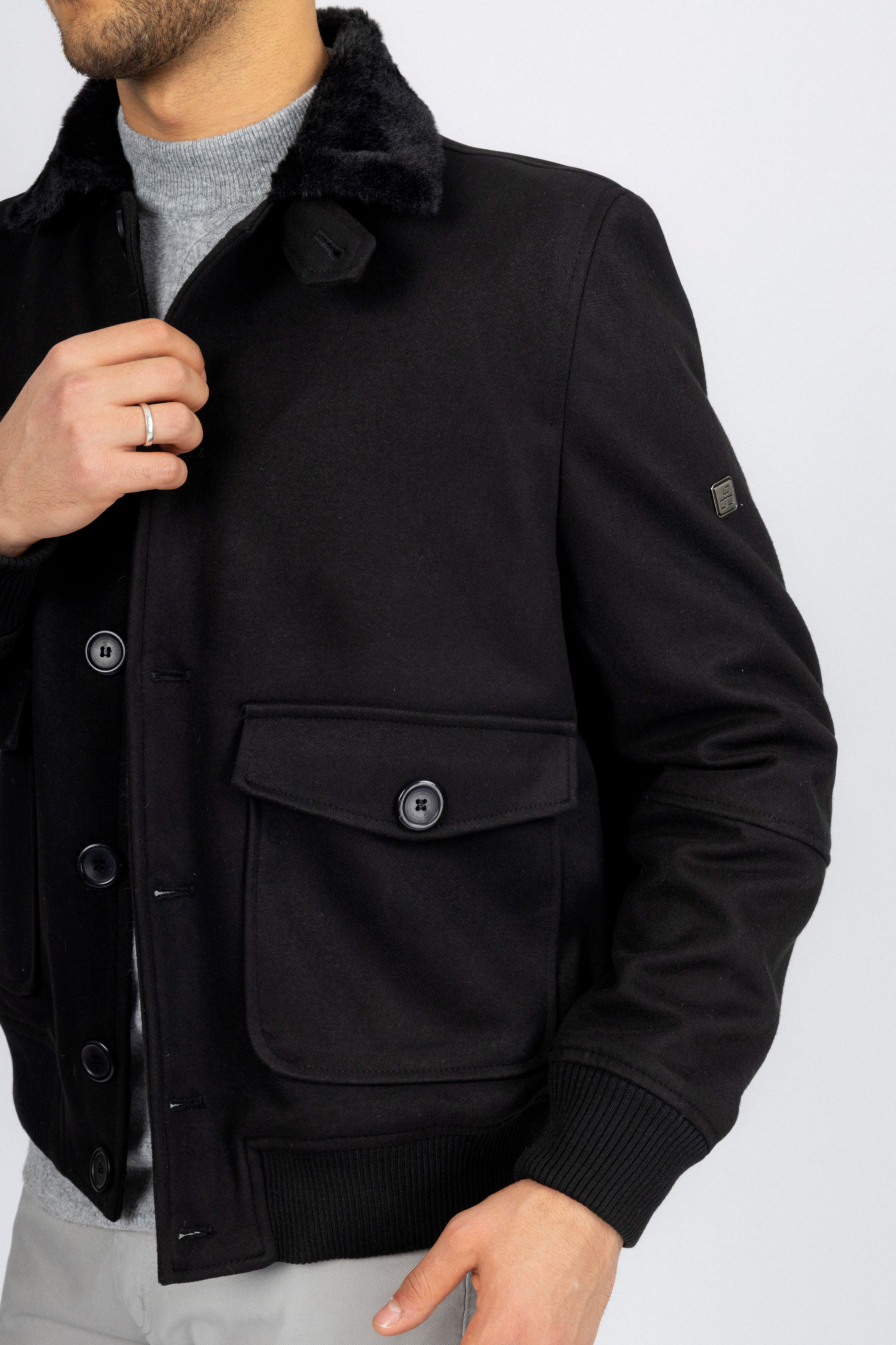 Black Jacket with fur piece