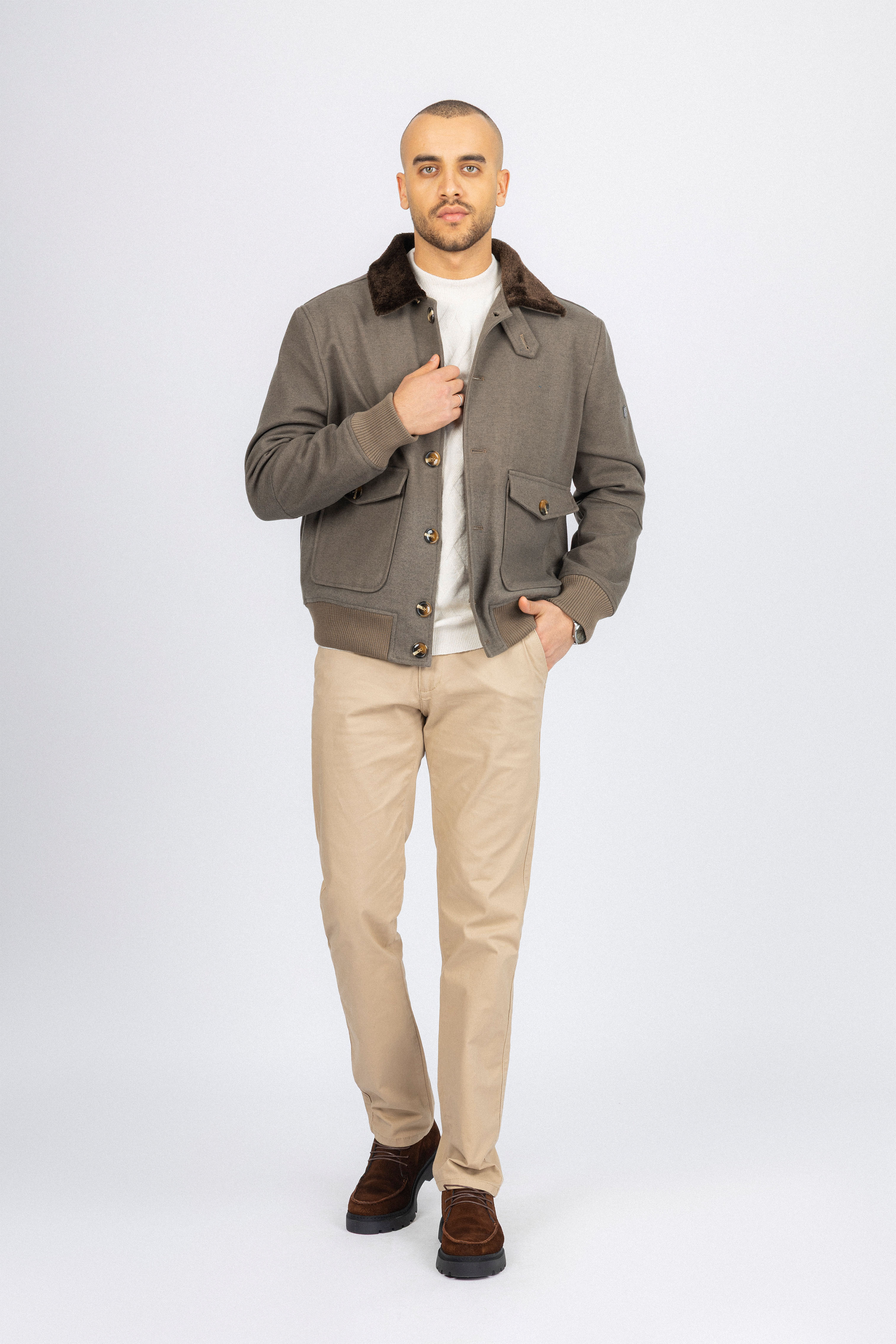 Light Brown Jacket with fur piece