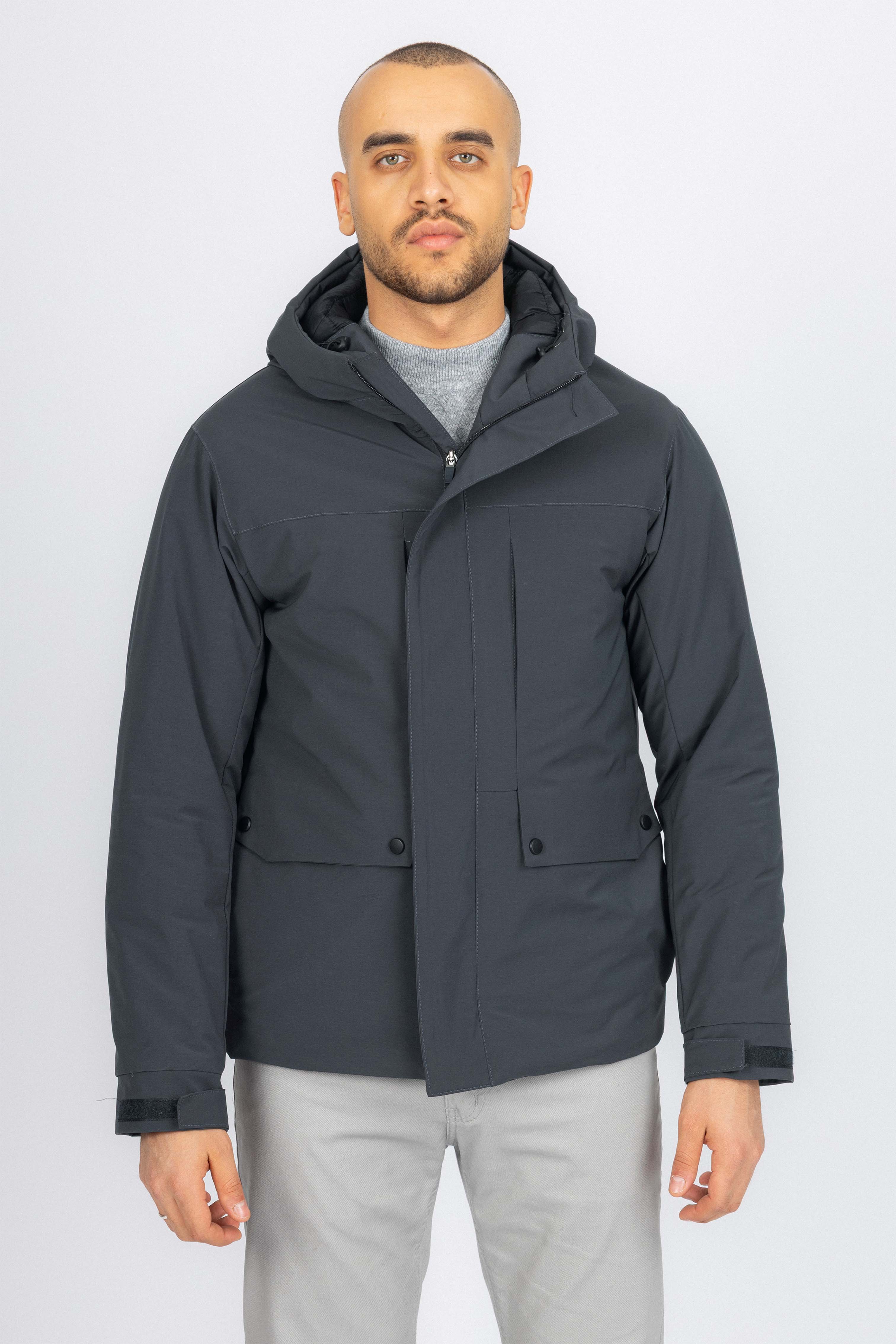 Dark Charcoal Waterproof Hooded Jacket