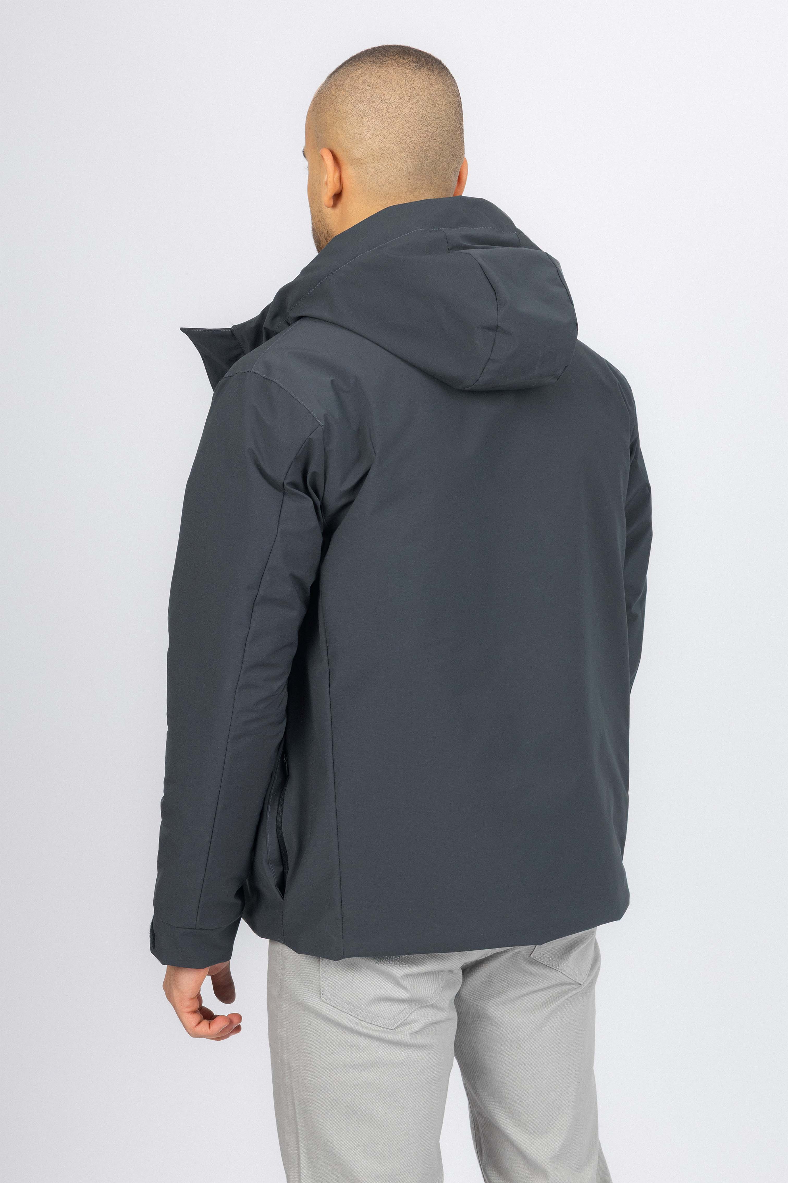 Dark Charcoal Waterproof Hooded Jacket