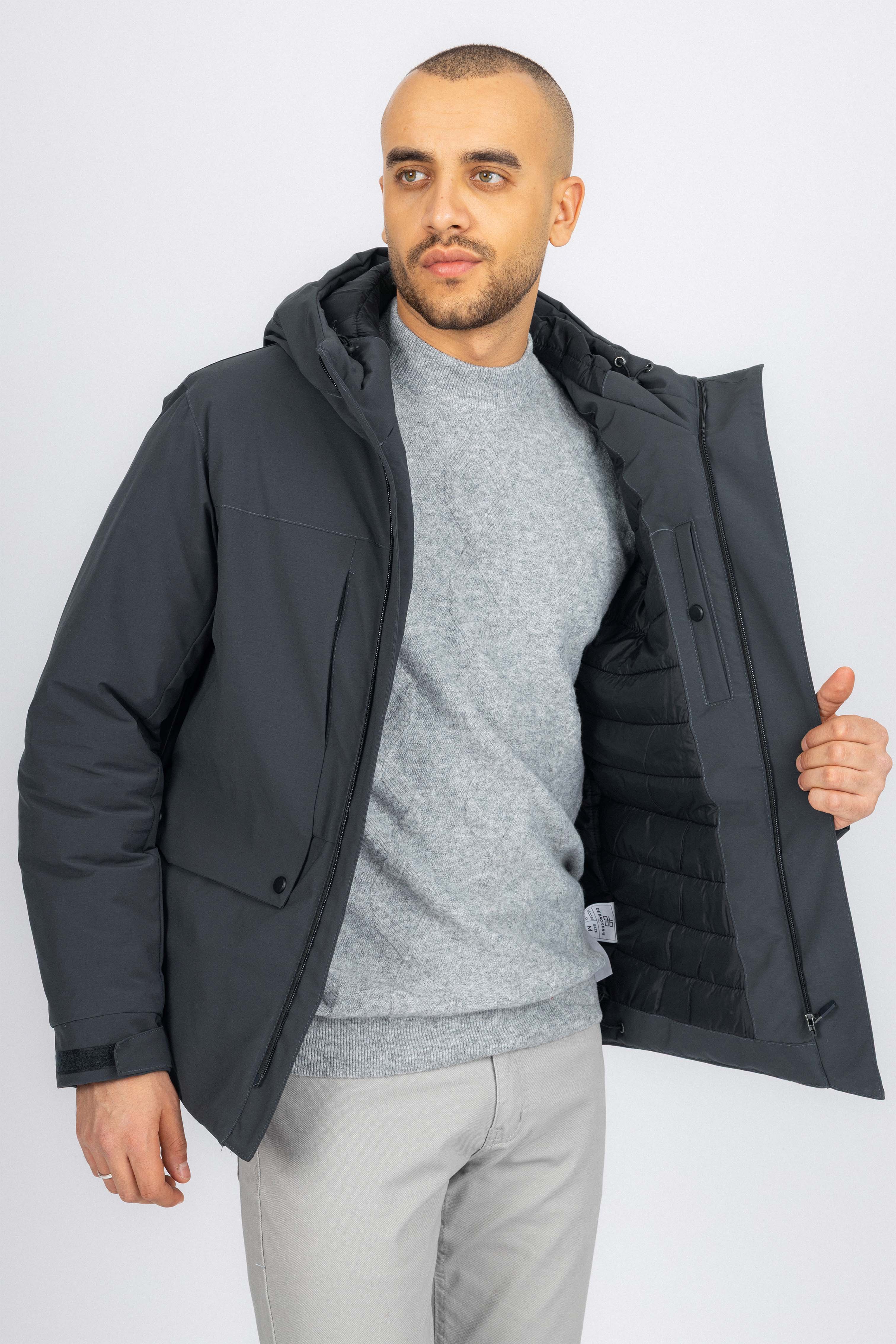 Dark Charcoal Waterproof Hooded Jacket