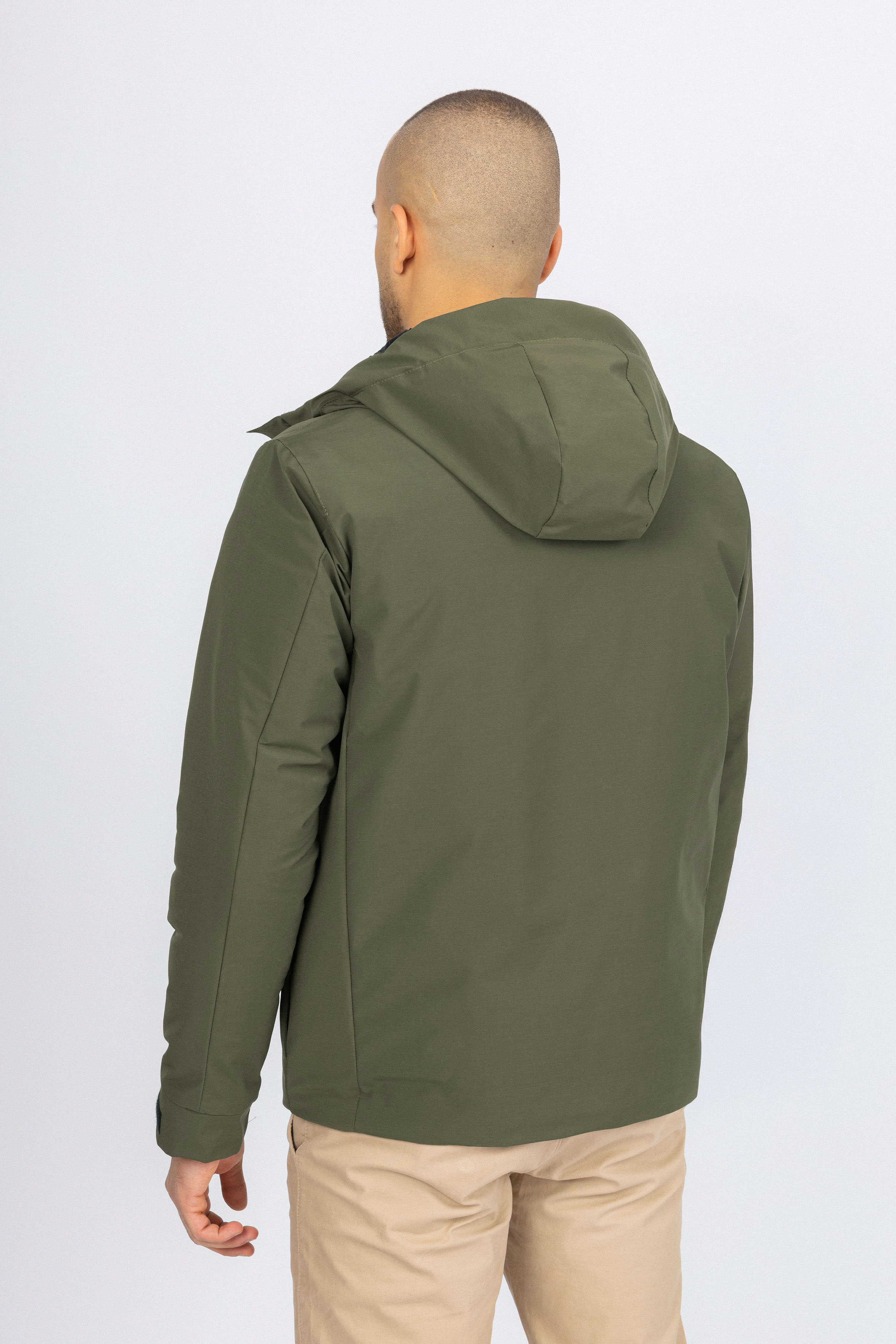 Olive Green Waterproof Hooded Jacket