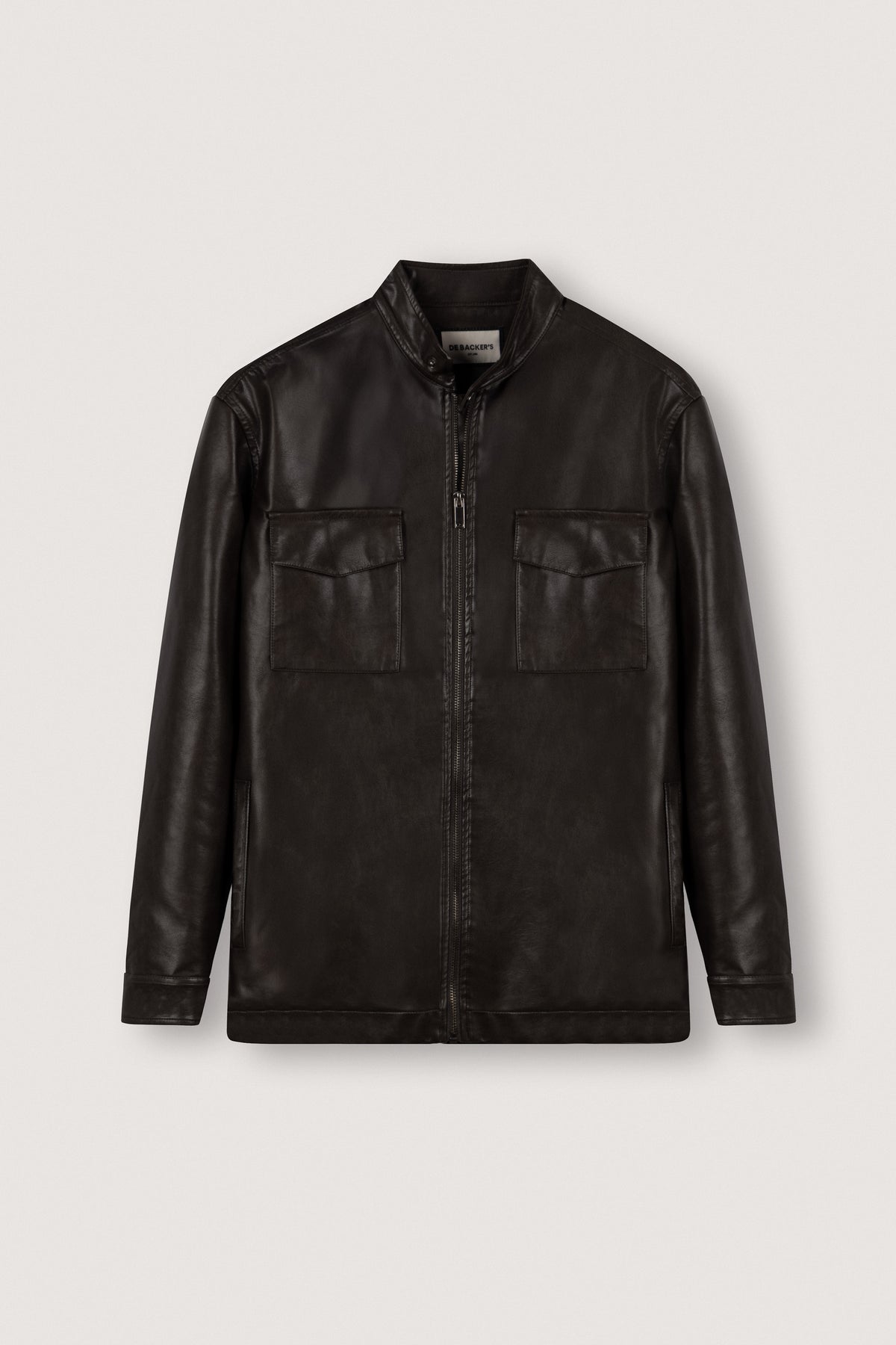Dark Brown Leather Jacket - De Backers - 1
