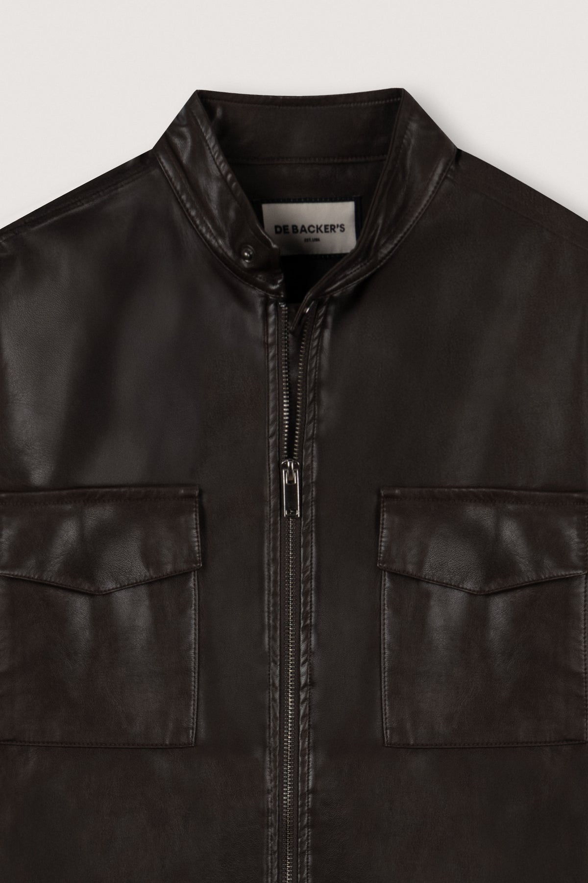 Dark Brown Leather Jacket - De Backers - 2