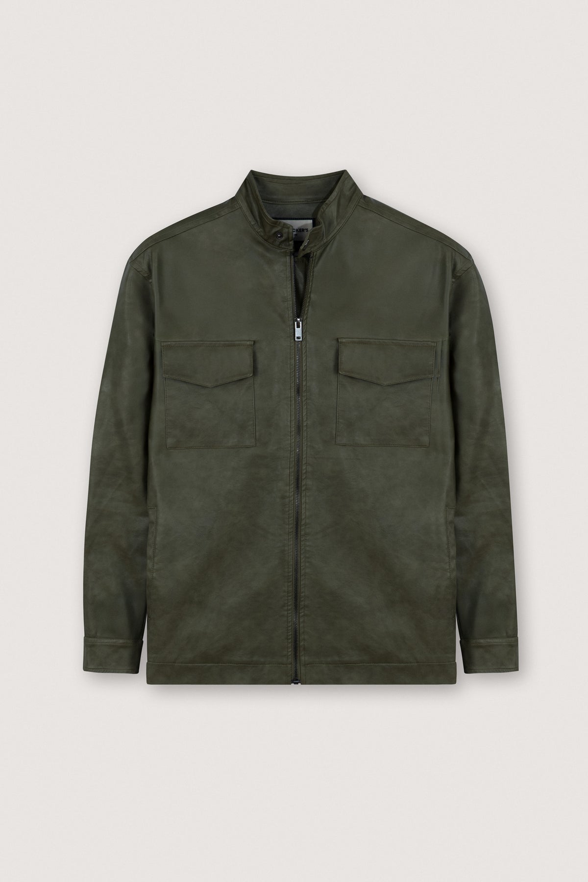 Light Brown Green Leather Jacket - De Backers - 1