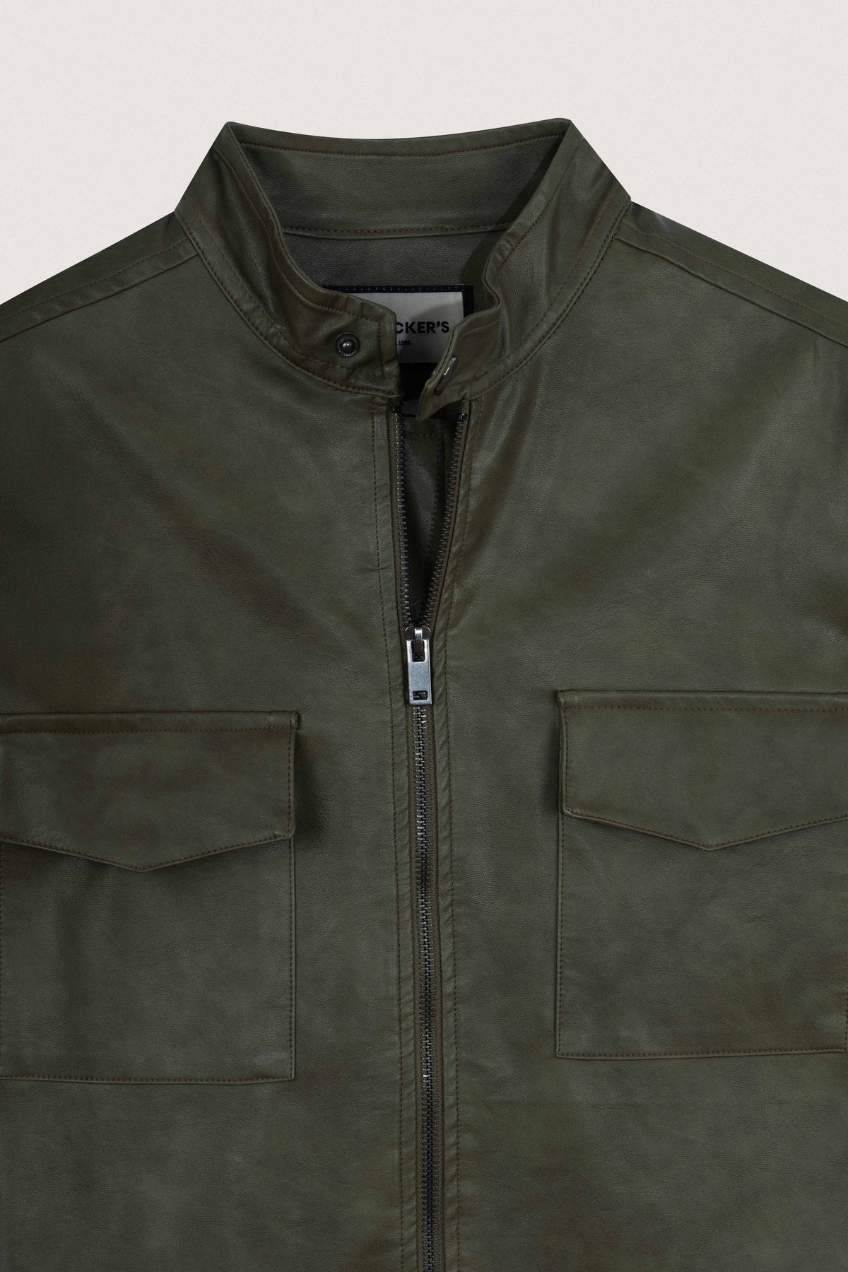 Light Brown Green Leather Jacket - De Backers - 2
