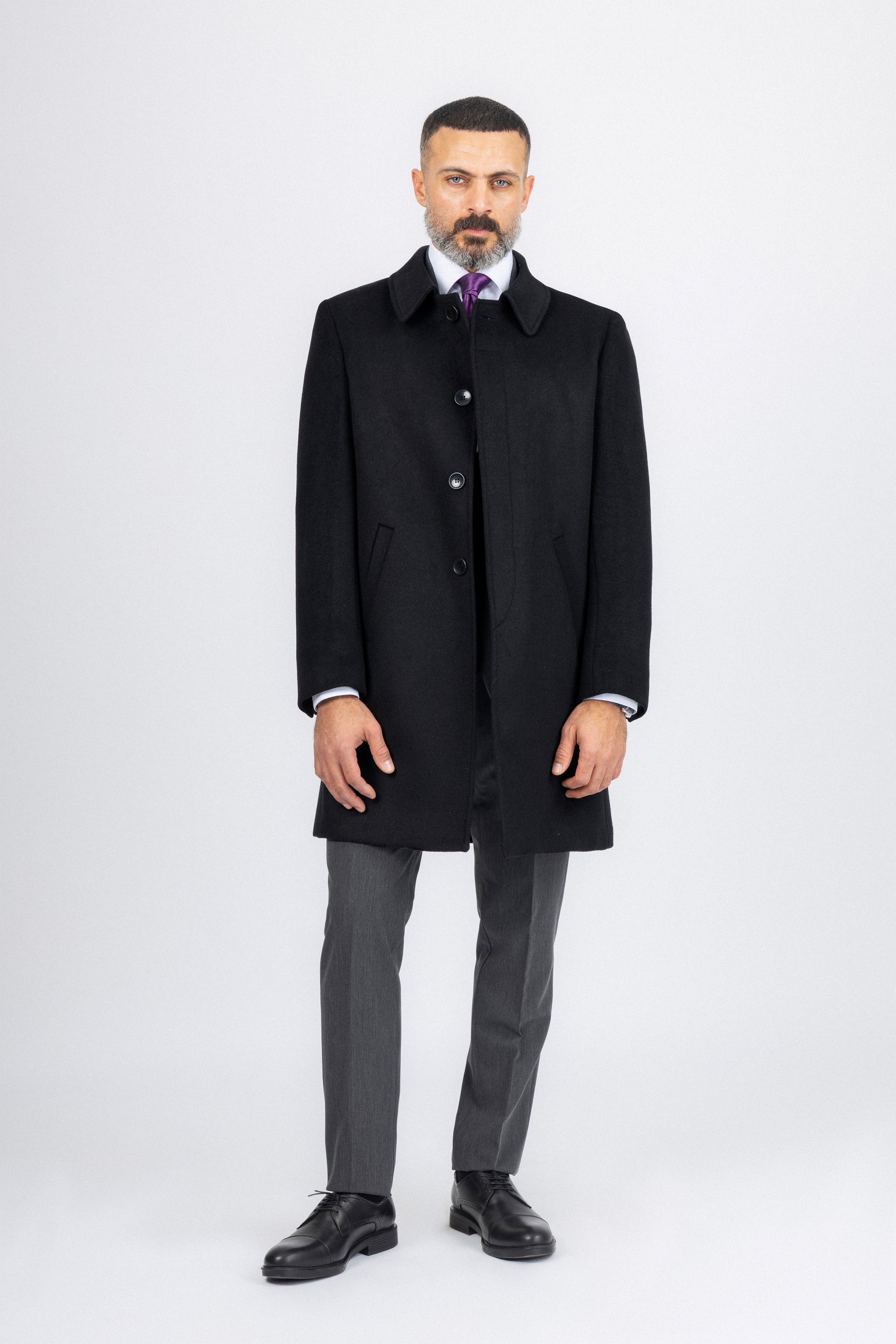 Black Felt Classic Coat