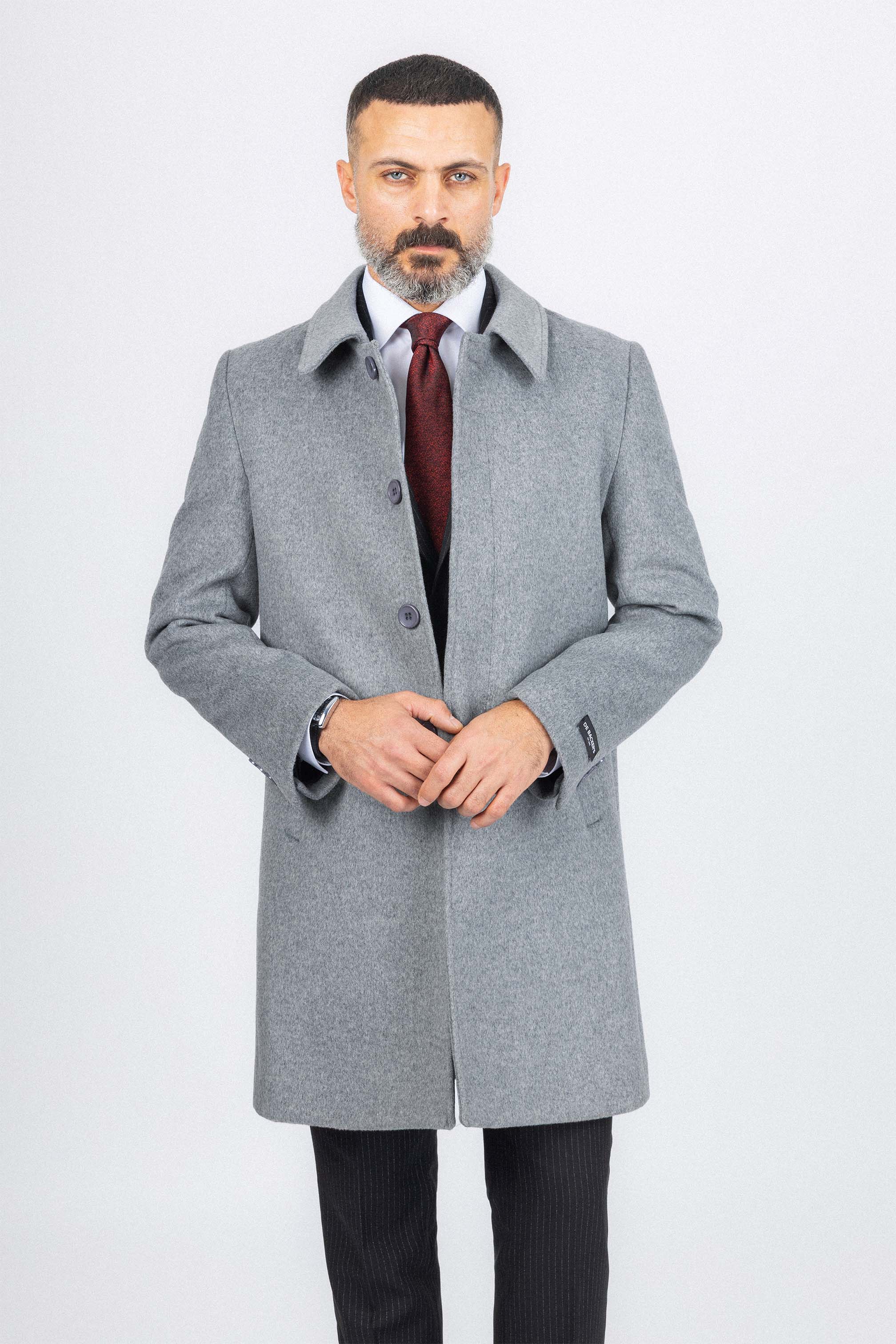 Light Gray Felt Classic Coat