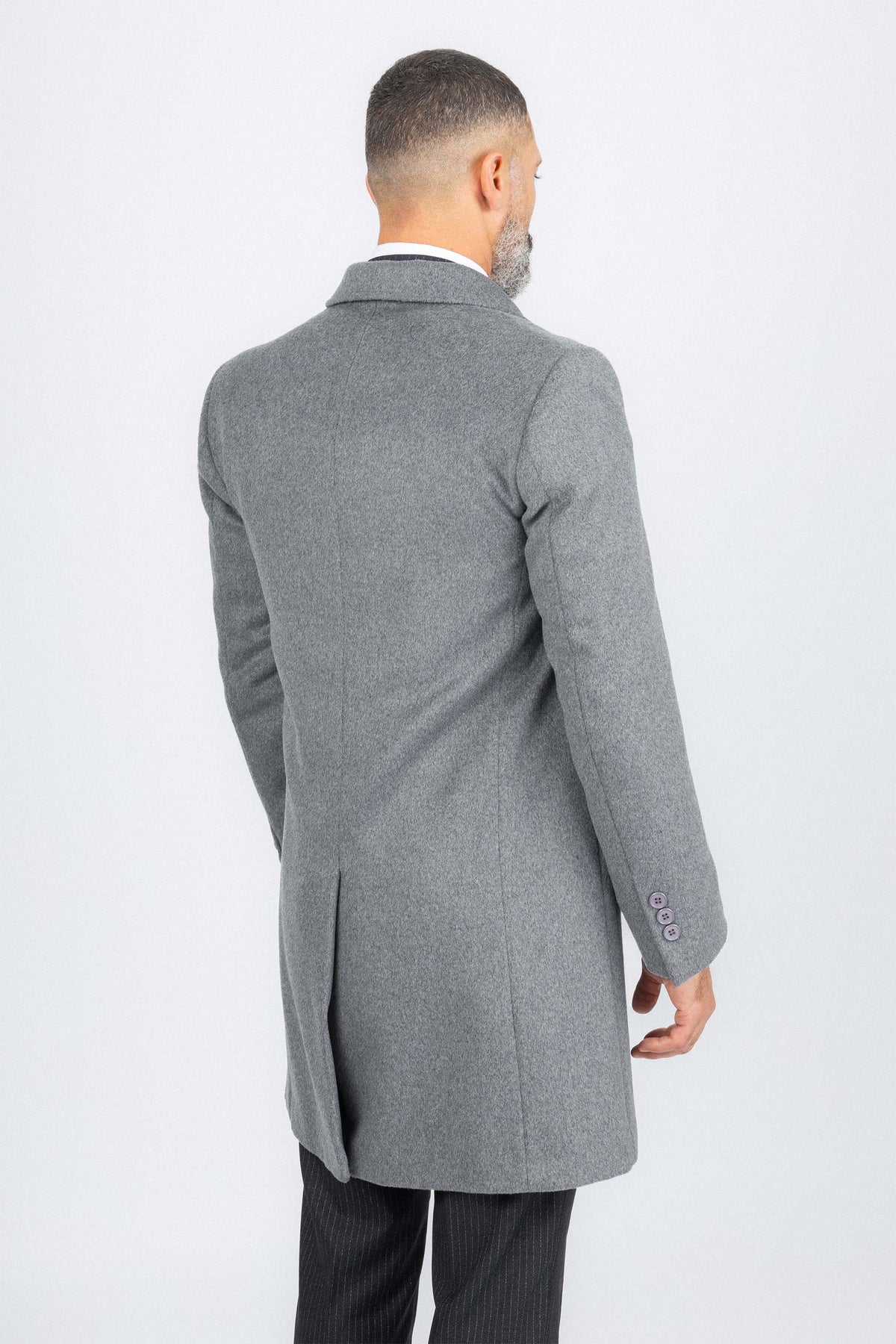 Light Gray Felt Classic Coat - De Backers - 4