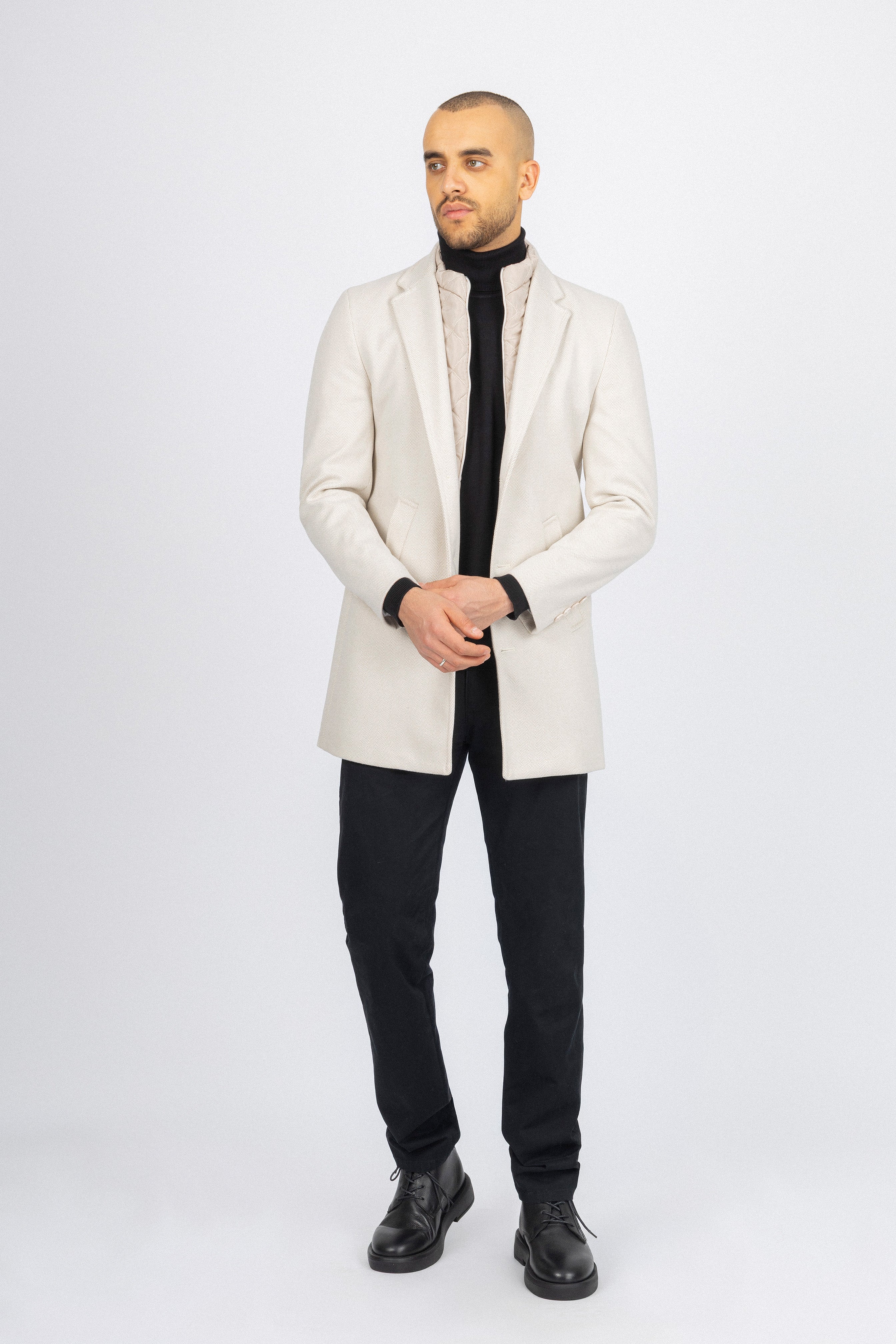 Off White Short Coat with removable vest