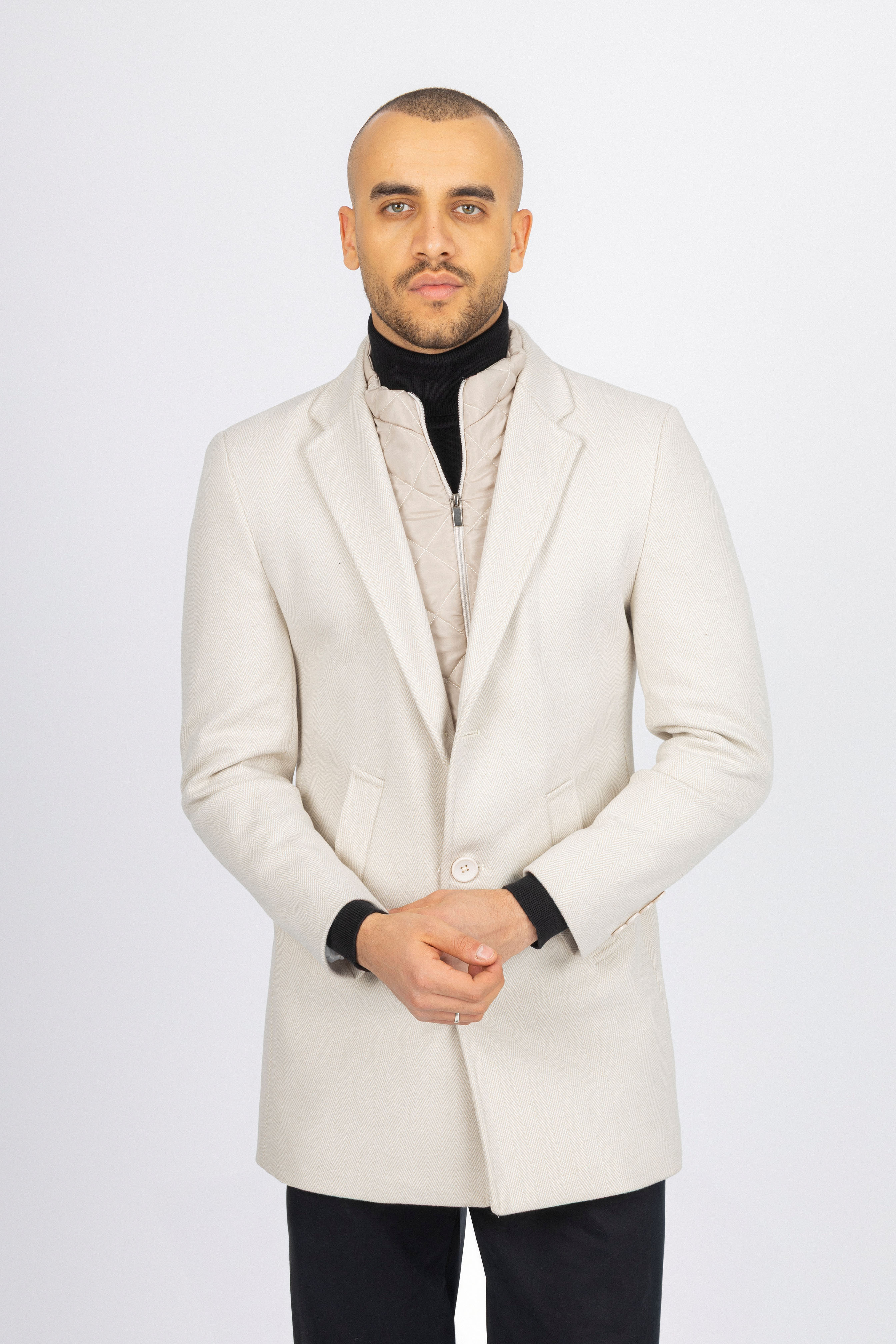 Off White Short Coat with removable vest