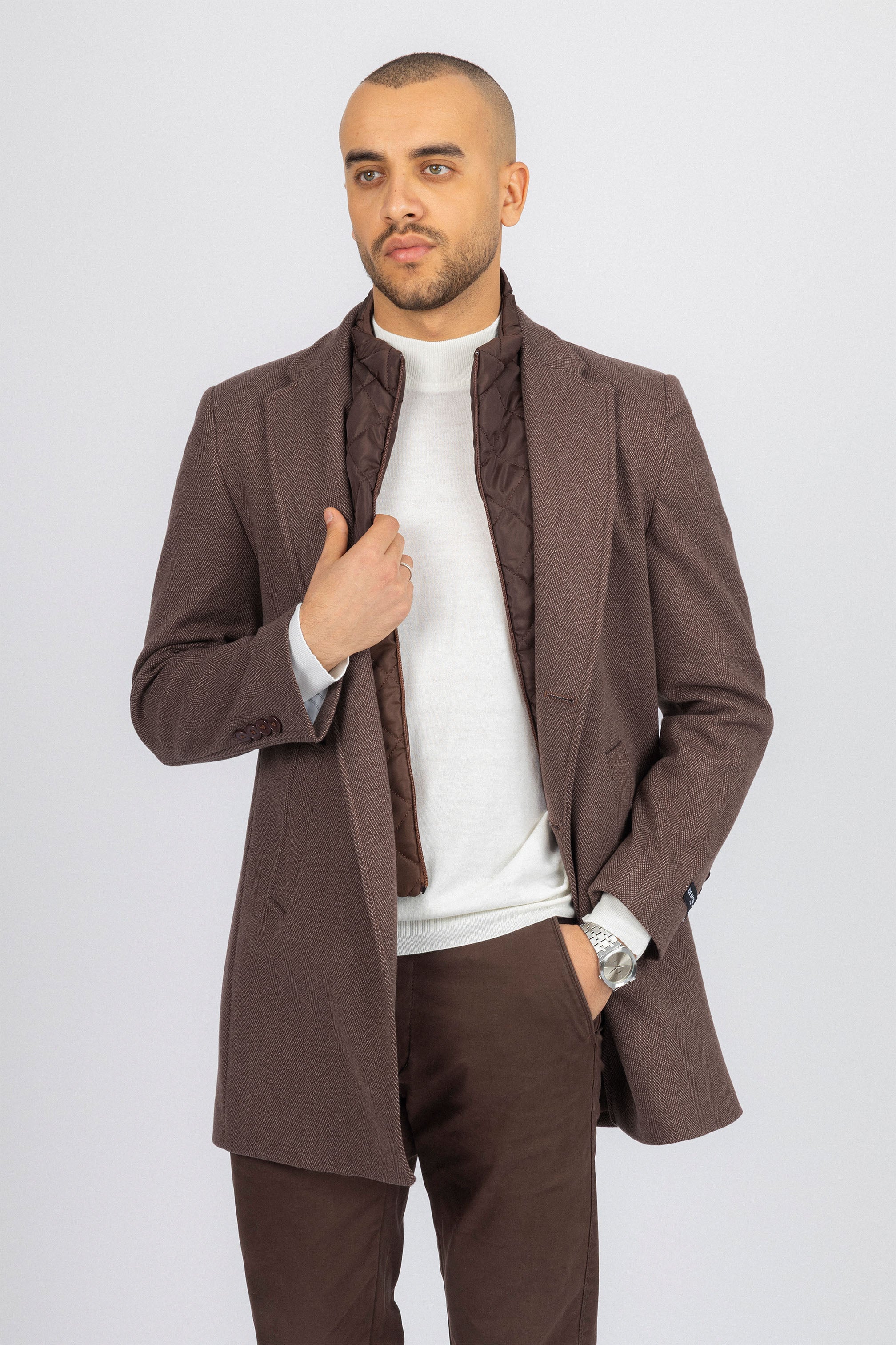 Light Brown Short Coat with removable vest
