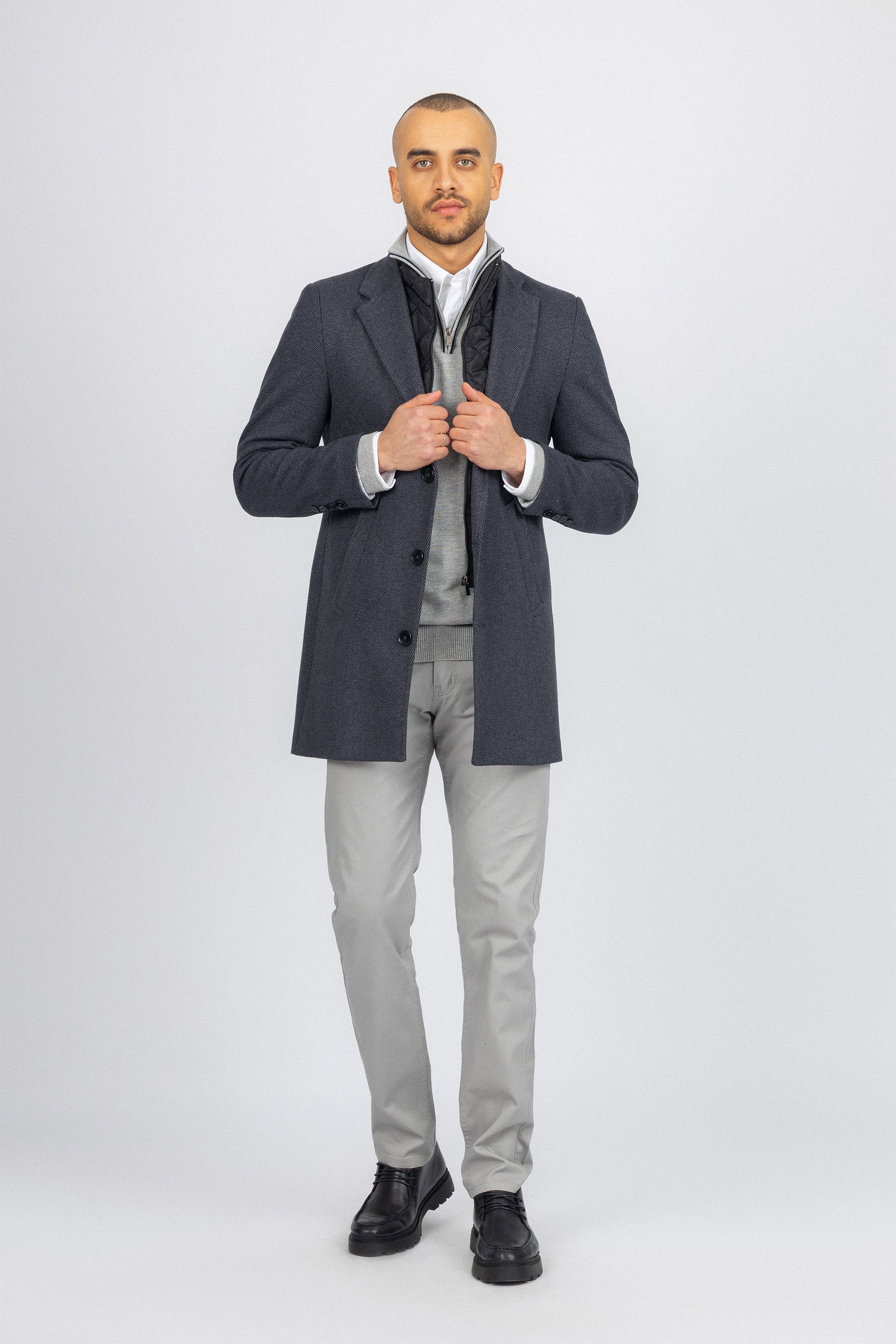 Gray Short Coat with removable vest