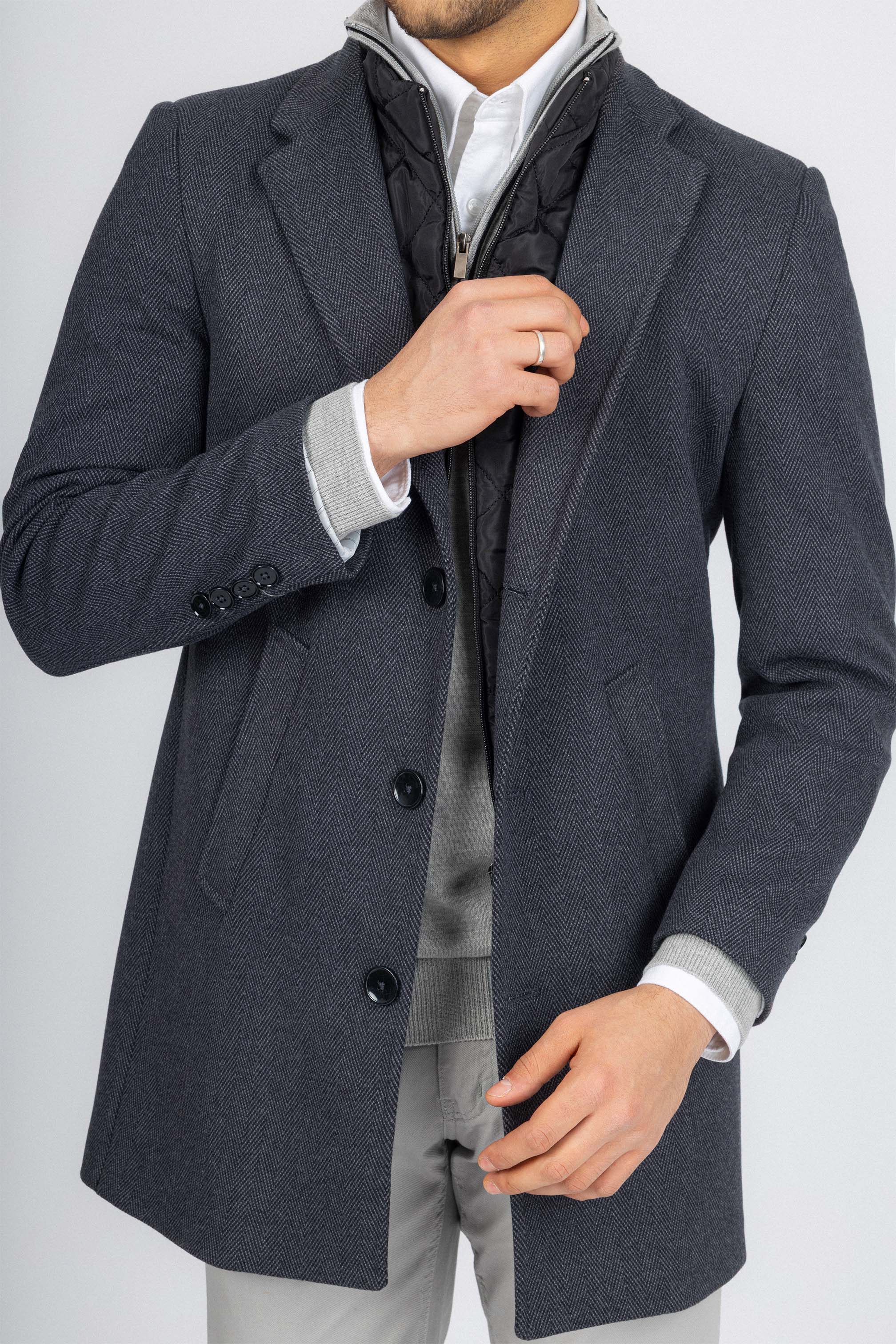 Gray Short Coat with removable vest