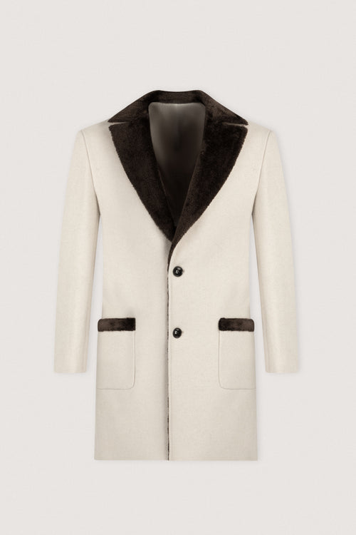 Off White Felt Classic Coat