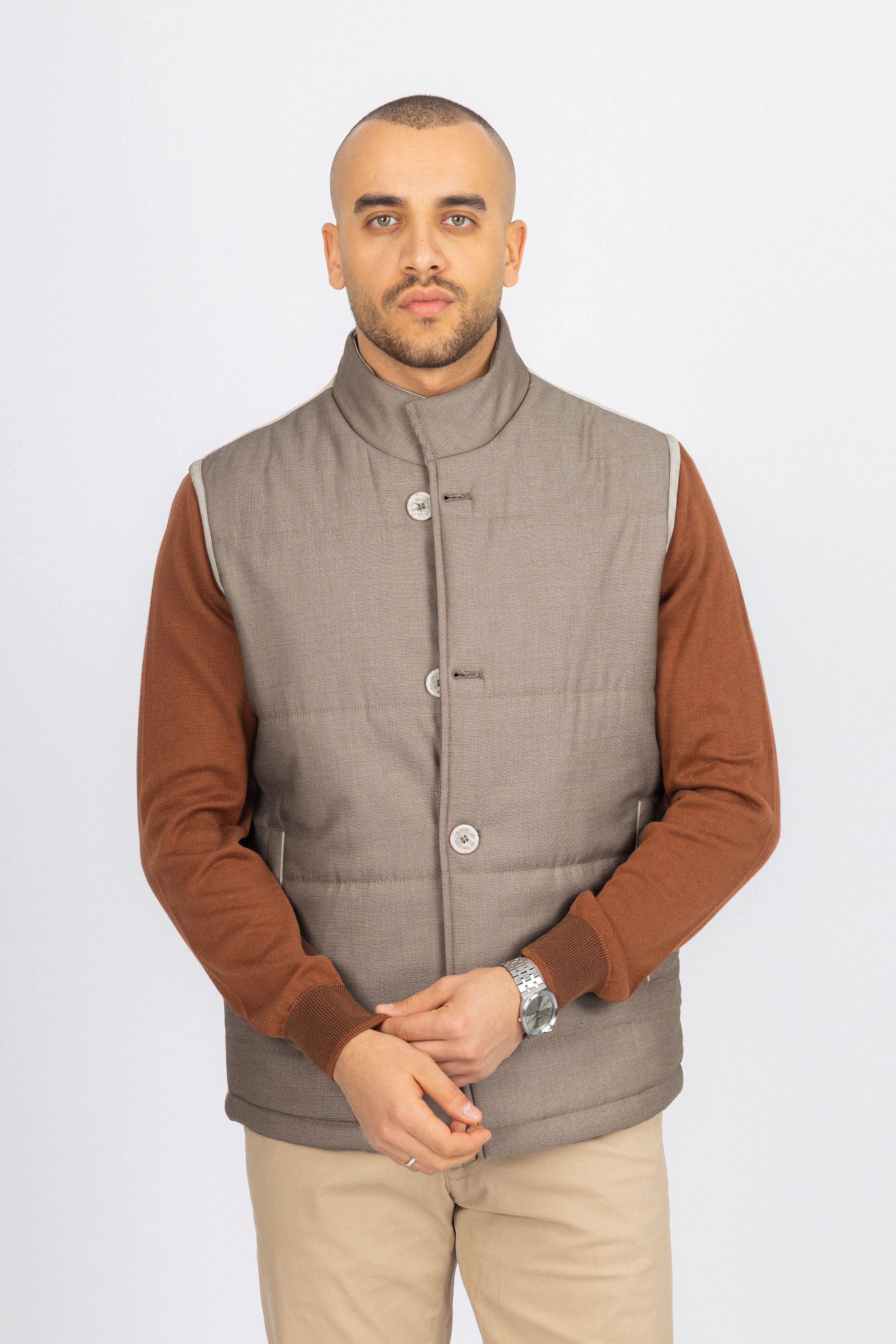 Light Beige Button-Up Vest