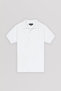 Pique White Cotton Polo