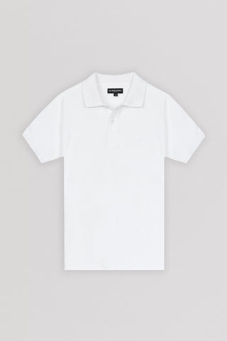 Pique White Cotton Polo